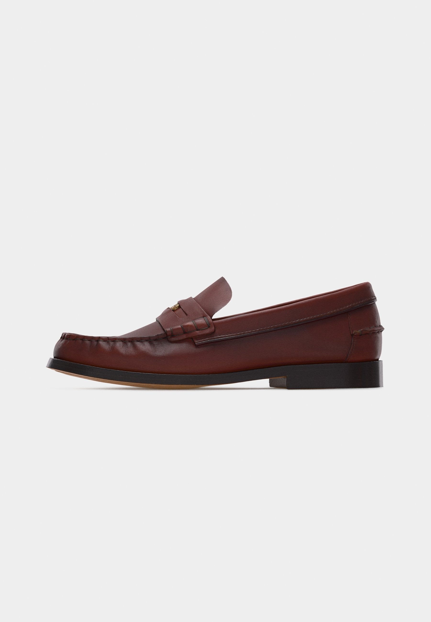 LEATHER PENNY LOAFERS - Slip-ons - cherry chestnut