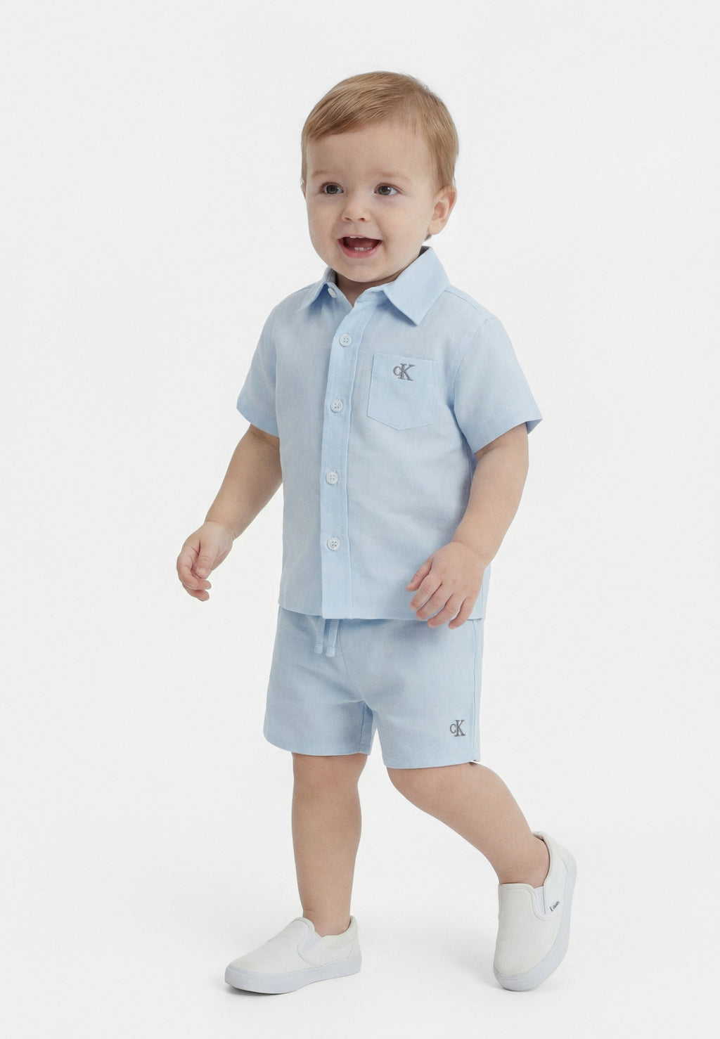 WOVEN SET UNISEX - Button-down blouse - breezy blue