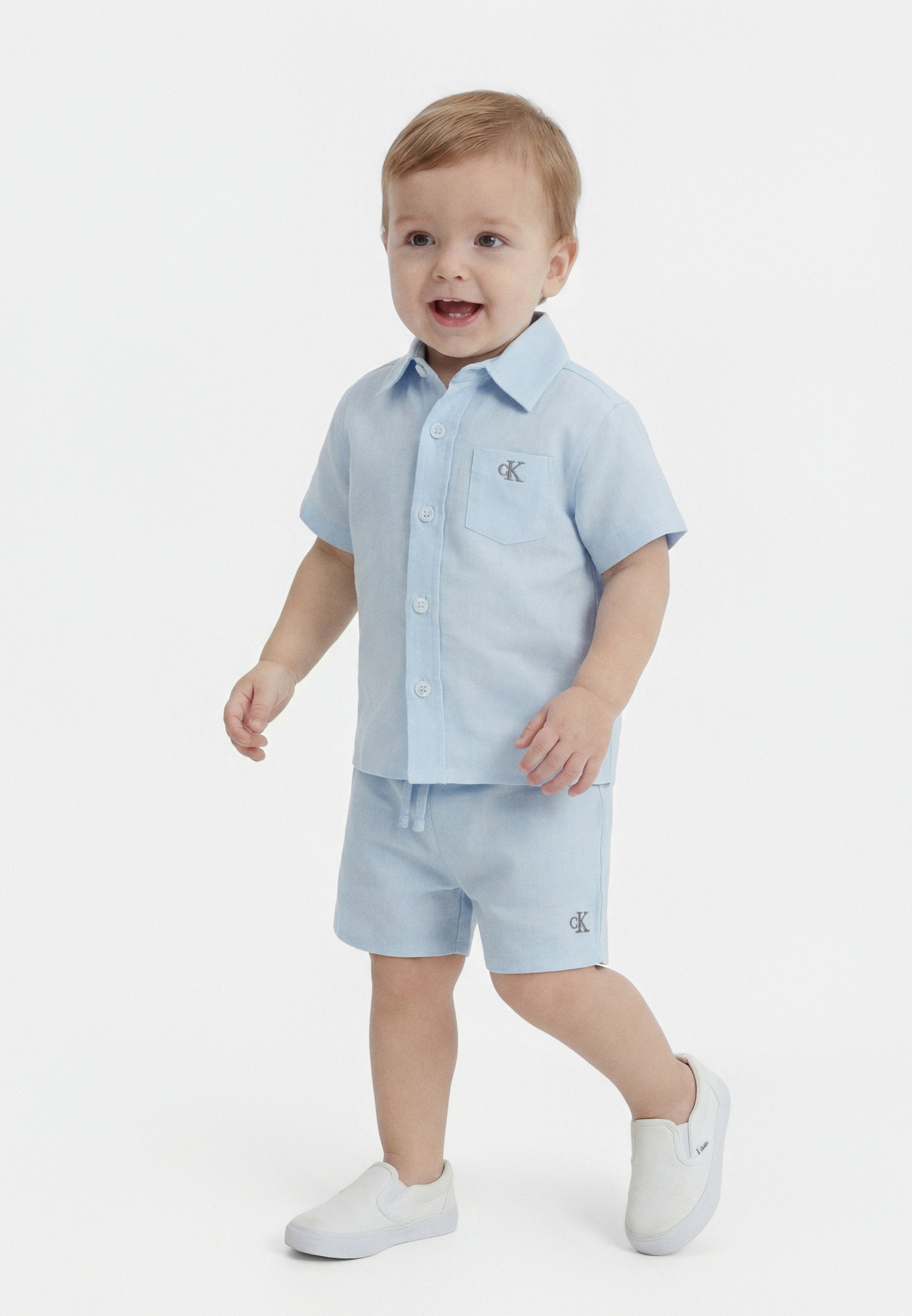 WOVEN SET UNISEX - Button-down blouse - breezy blue