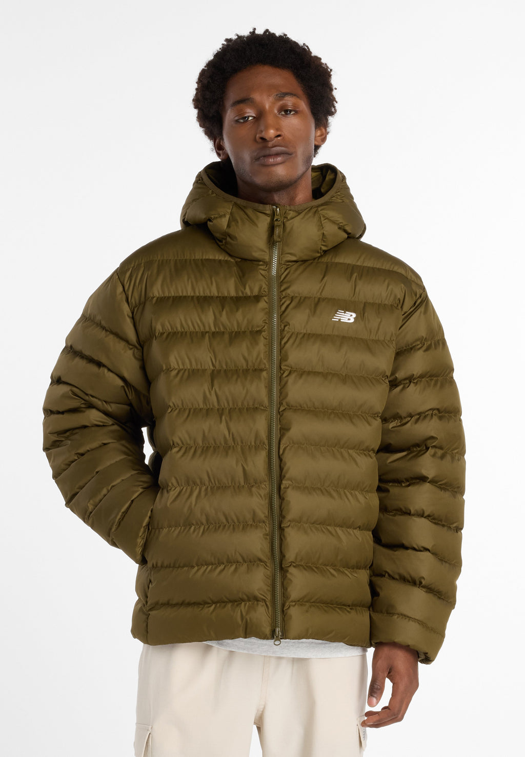 HOODED PUFFER JACKET - Winter jacket - brown