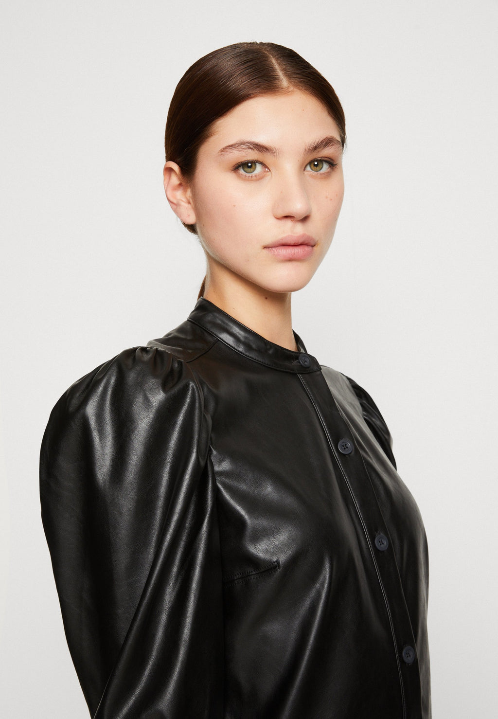 PUFF SHIRTDRESS - Shirt dress - black