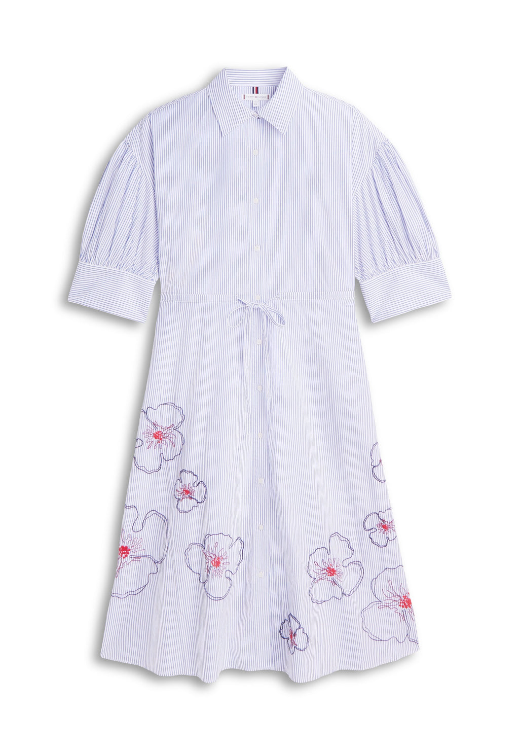 EMBROIDERY POPLIN MIDI SHIRT DRESS - Shirt dress - misty lazuli blue