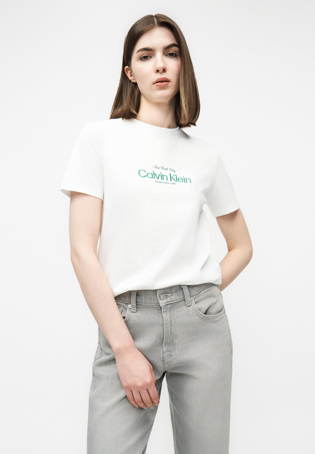 SS CLASSIC CK NYC LOGO TEE - T-shirt imprimé - blanc vif