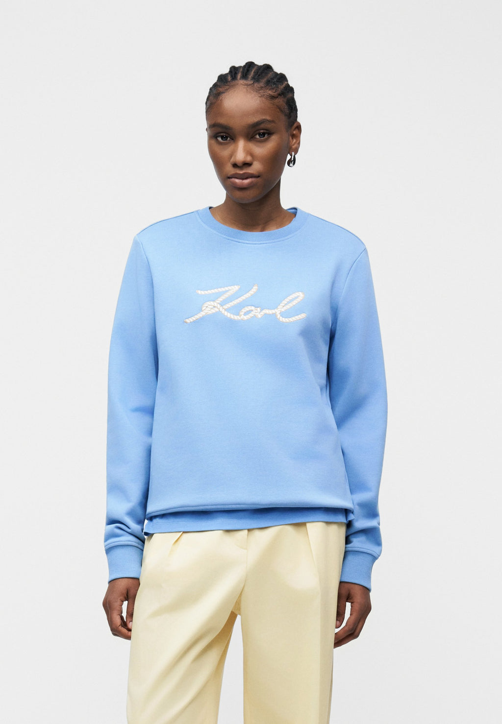 ROPE LOGO - Sweatshirt - silver-coloured lake blue