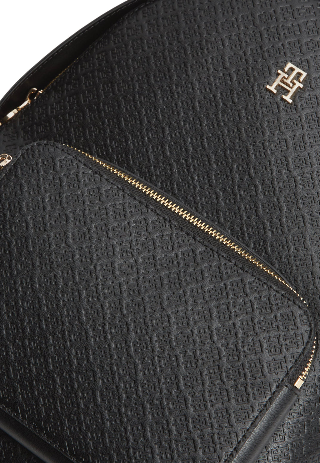 TH MONOGRAM DEBOSSED DOME BACKPACK - Rucksack - black