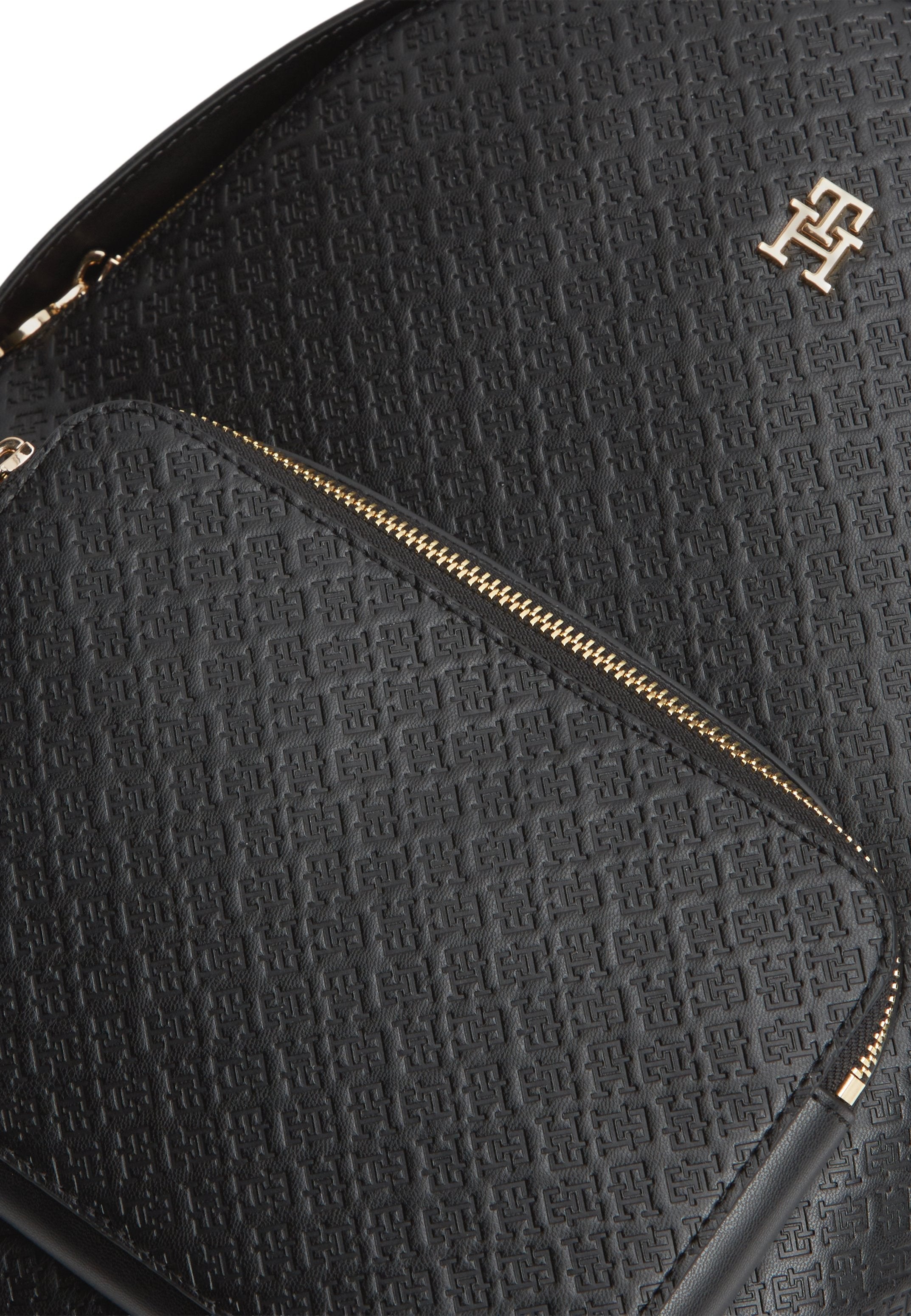 TH MONOGRAM DEBOSSED DOME BACKPACK - Rucksack - black