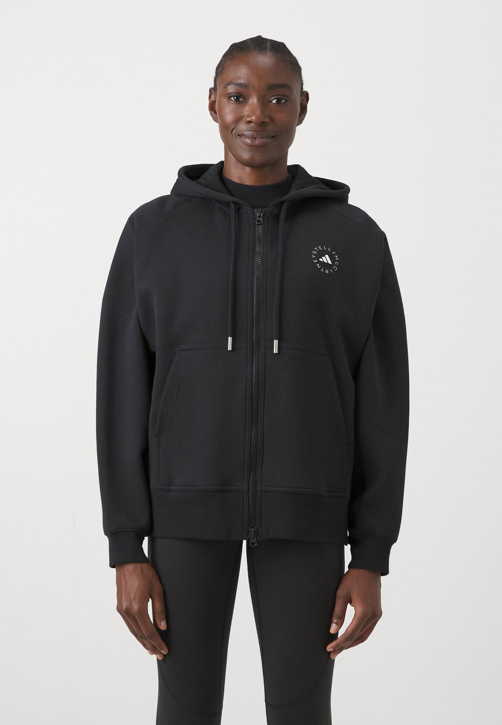 HOODIE - Zip-up sweatshirt - black/white