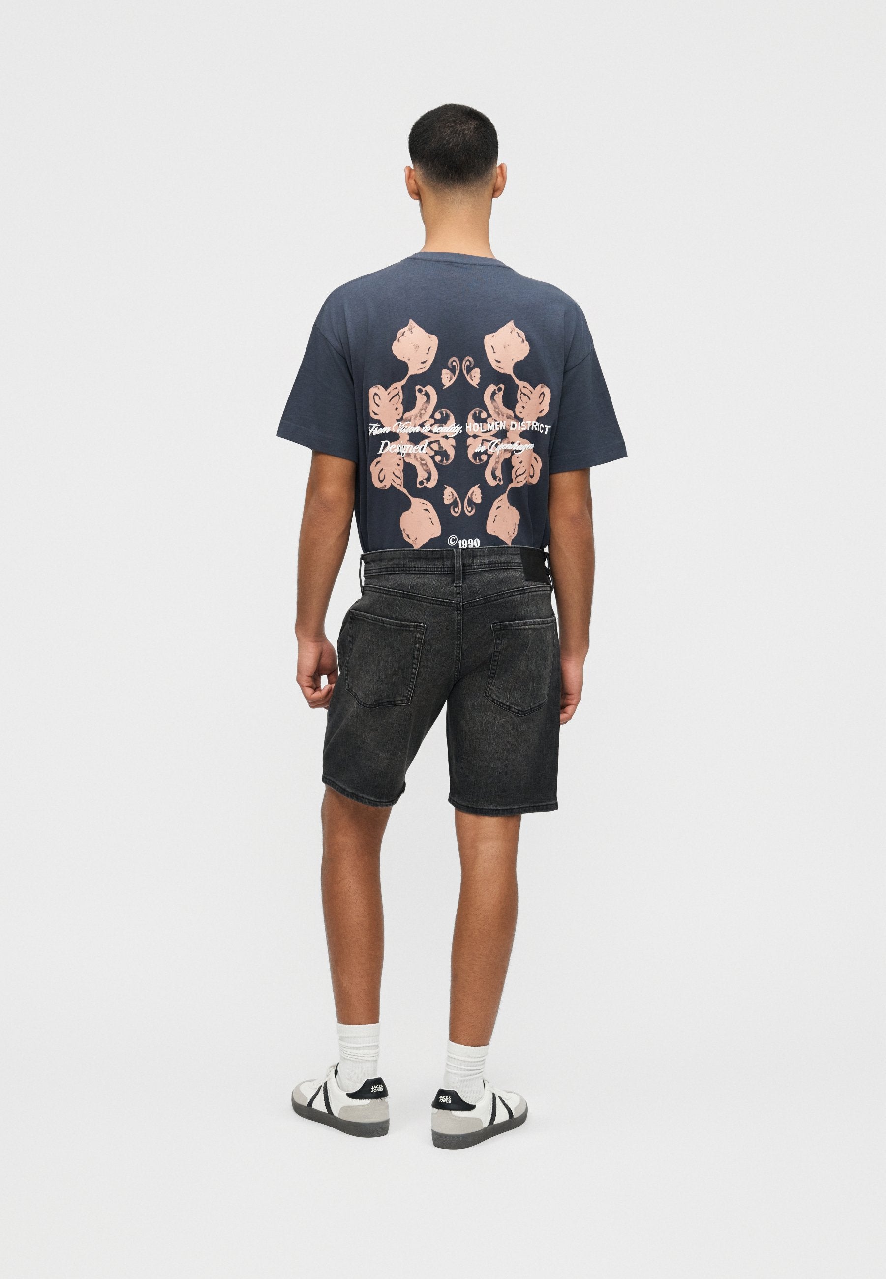 JJIRICK JJORIGINAL - Denim shorts - black denim