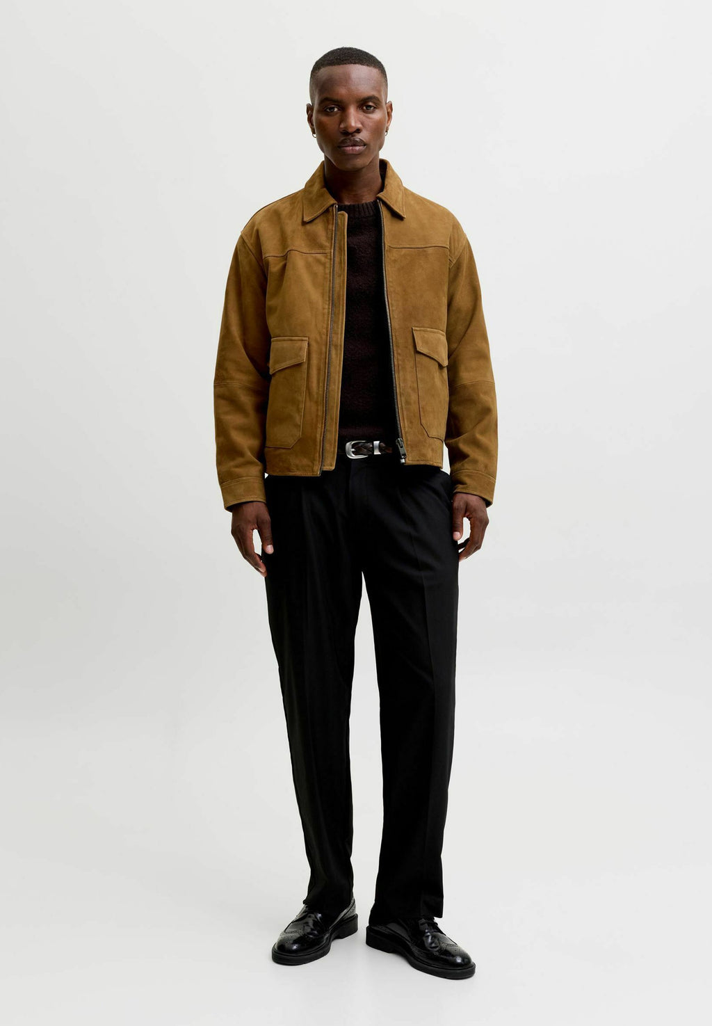 Leather jacket - cognac