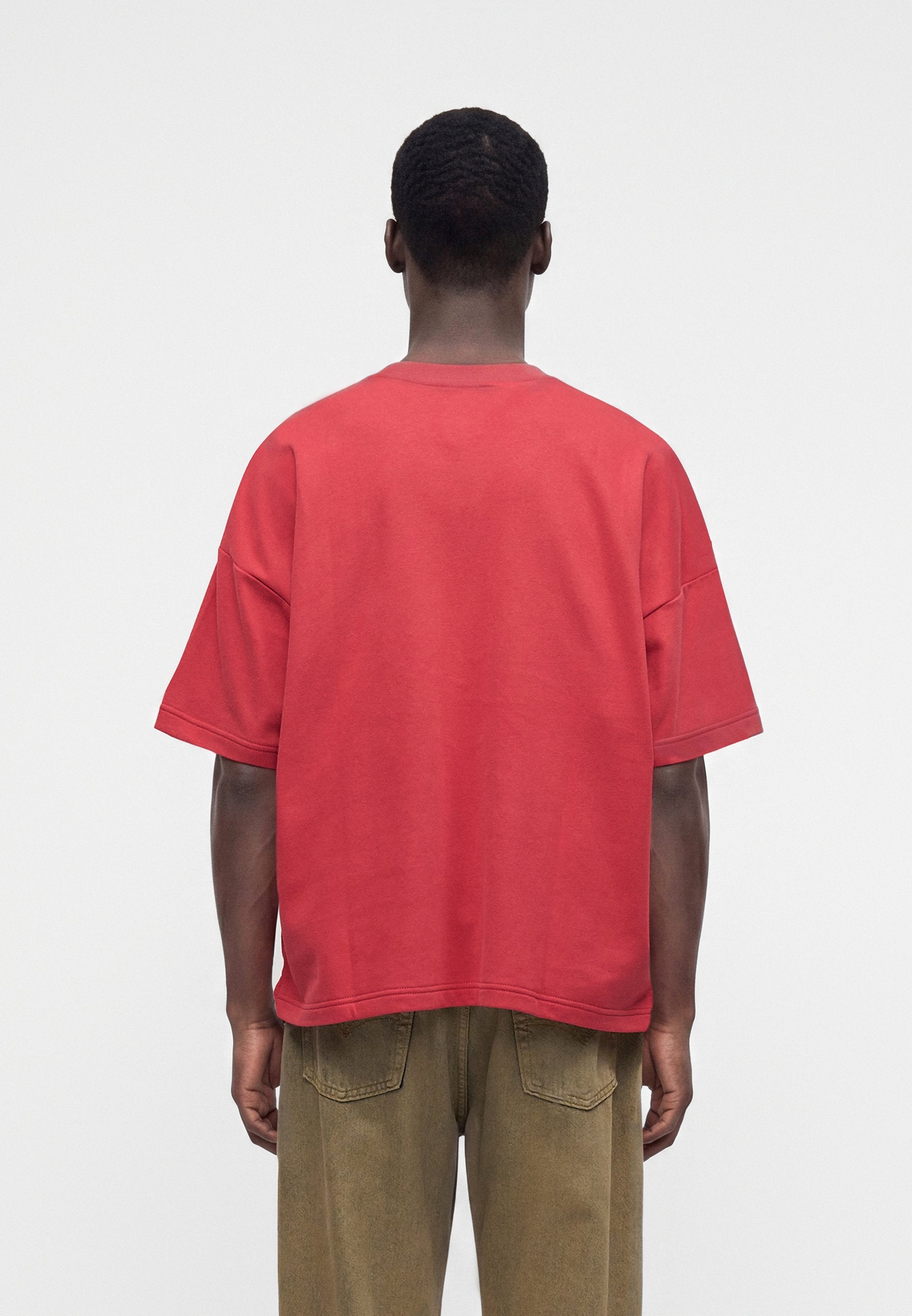 LOGO CROP CREW - Print T-shirt - faded red