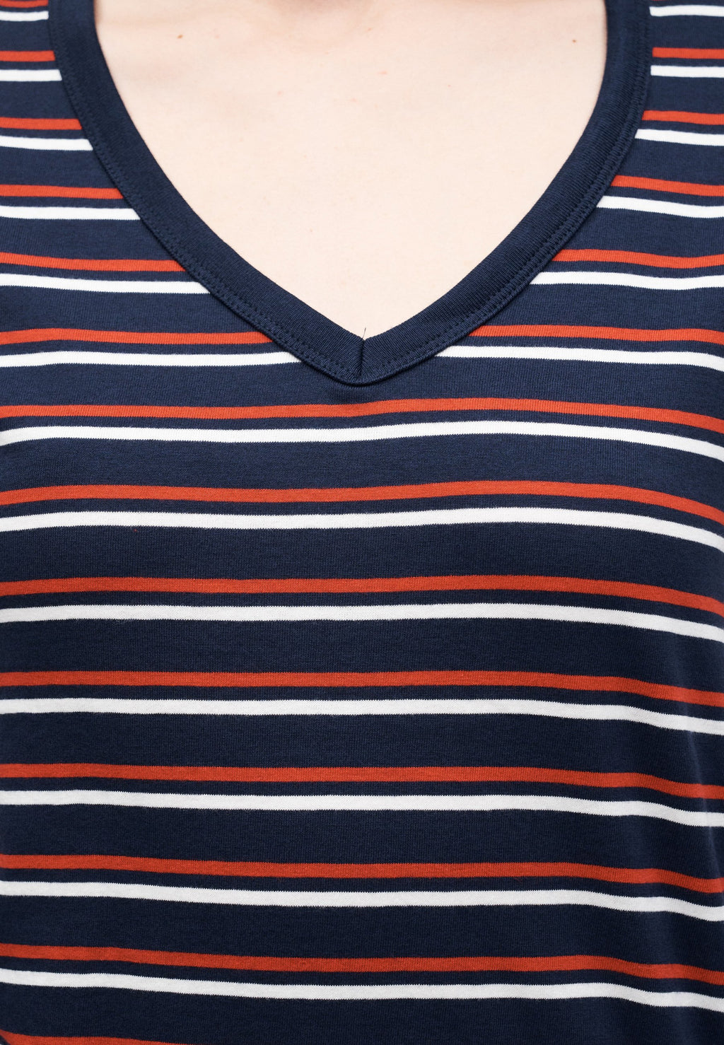 STRIPE - Print T-shirt - navy/red