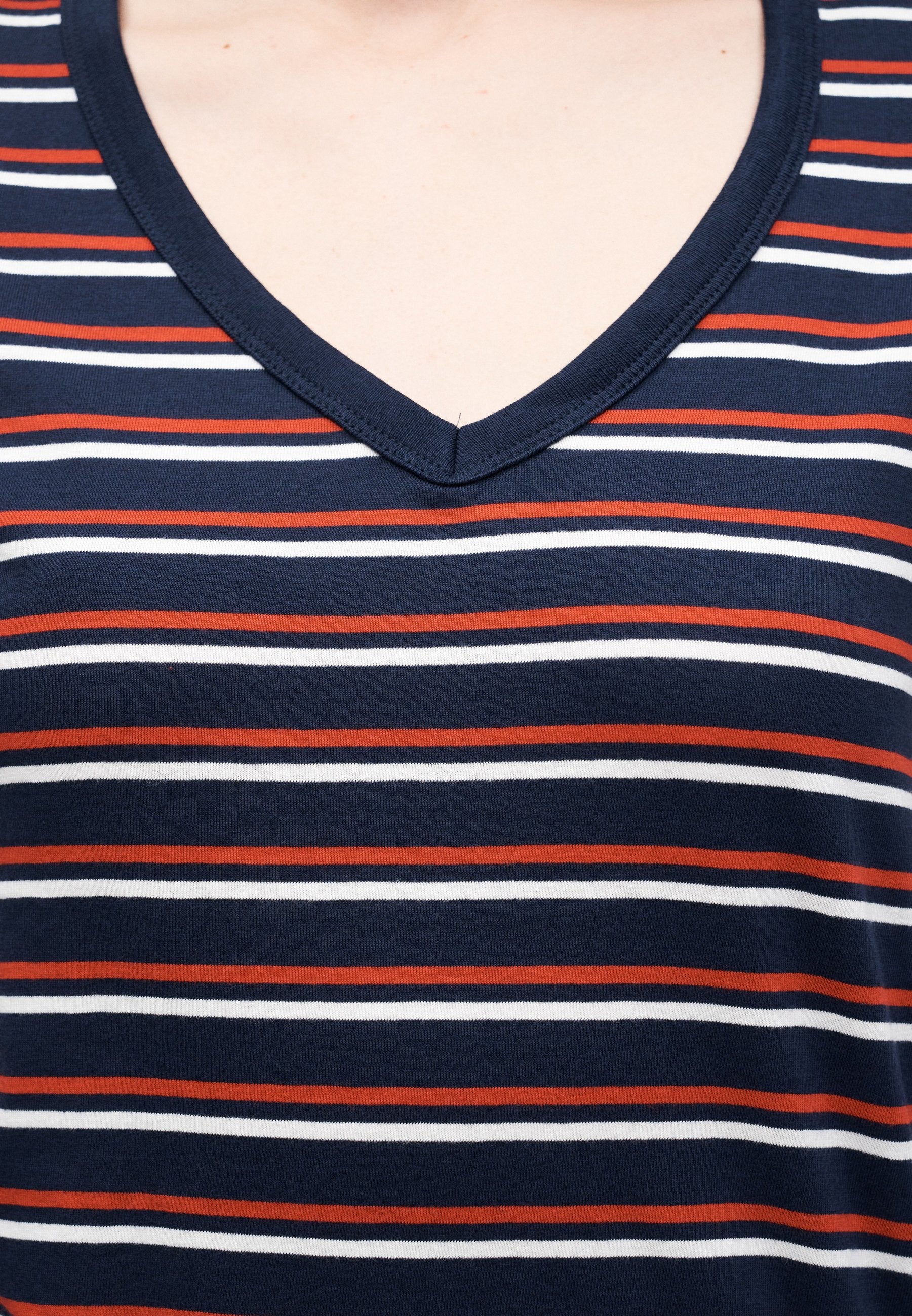 STRIPE - Print T-shirt - navy/red