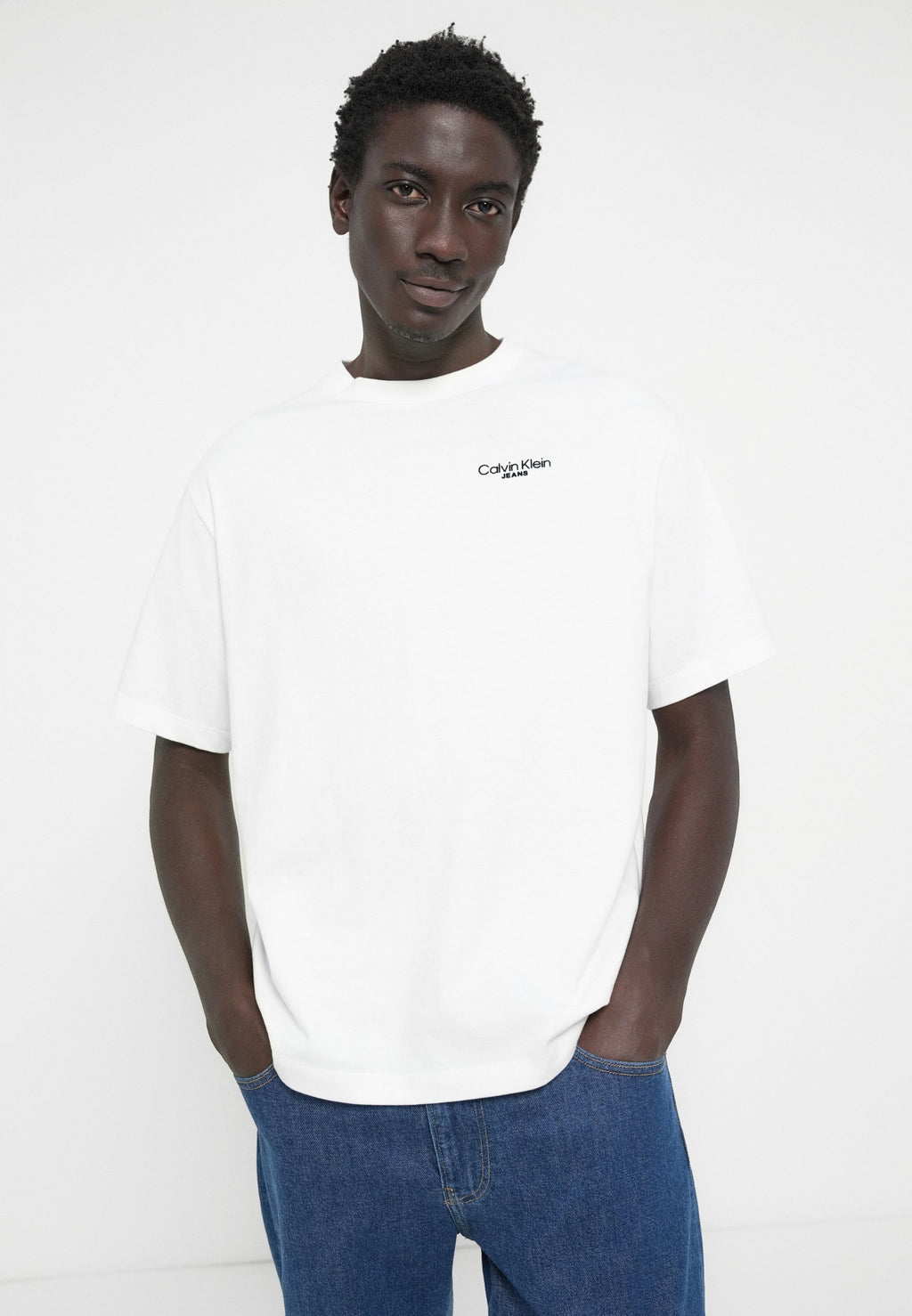 LOGO BACK PRINT UNISEX - Print T-shirt - brilliant white