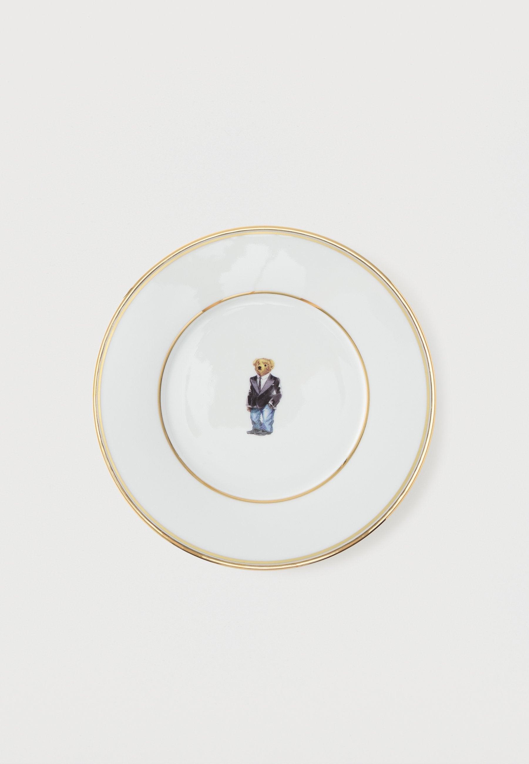 WILSHIRE TUXEDO 4 PACK - Plate - white/gold-coloured