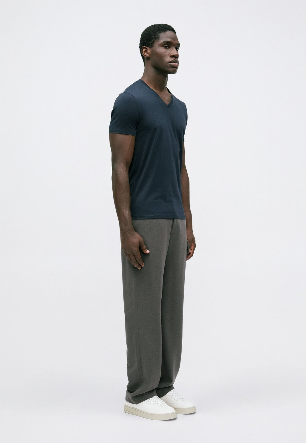VLINE T-SHIRT SLIM FIT - Basic T-shirt - navy