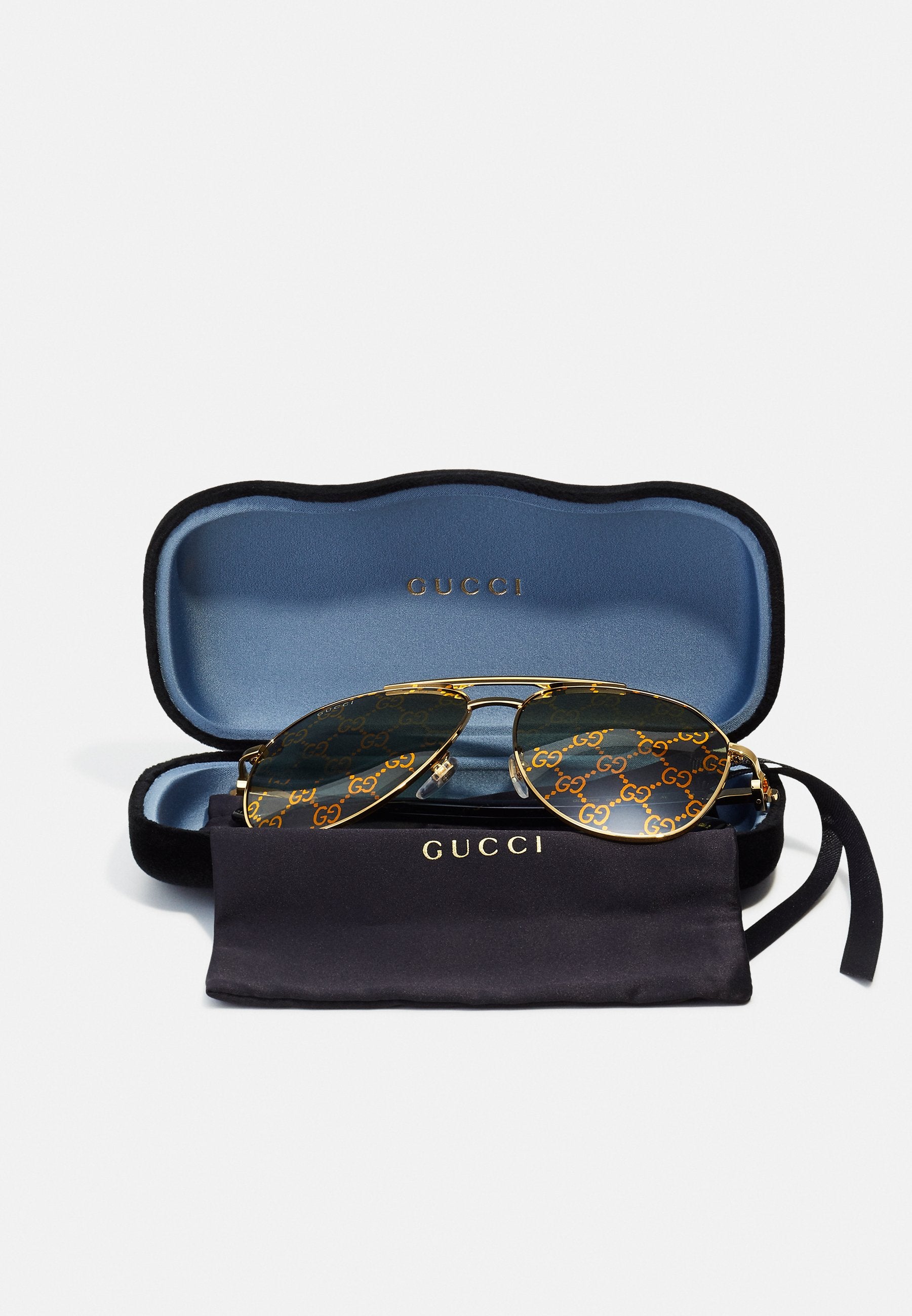 UNISEX - Sunglasses - gold-coloured/green