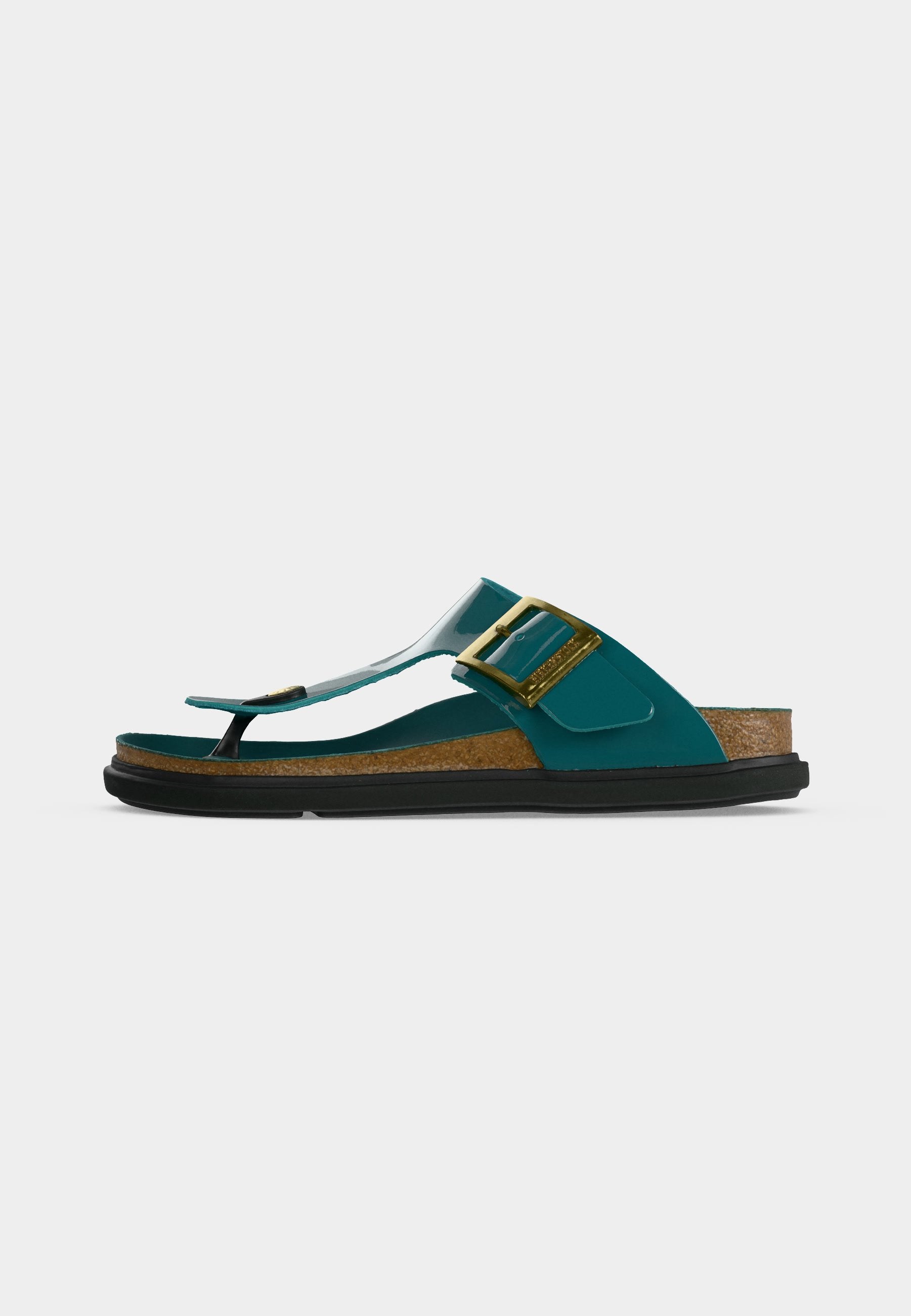 GIZEH LENA HEX CUPSOLES NARROW - Sandales à entre-doigts - bleu sarcelle foncé