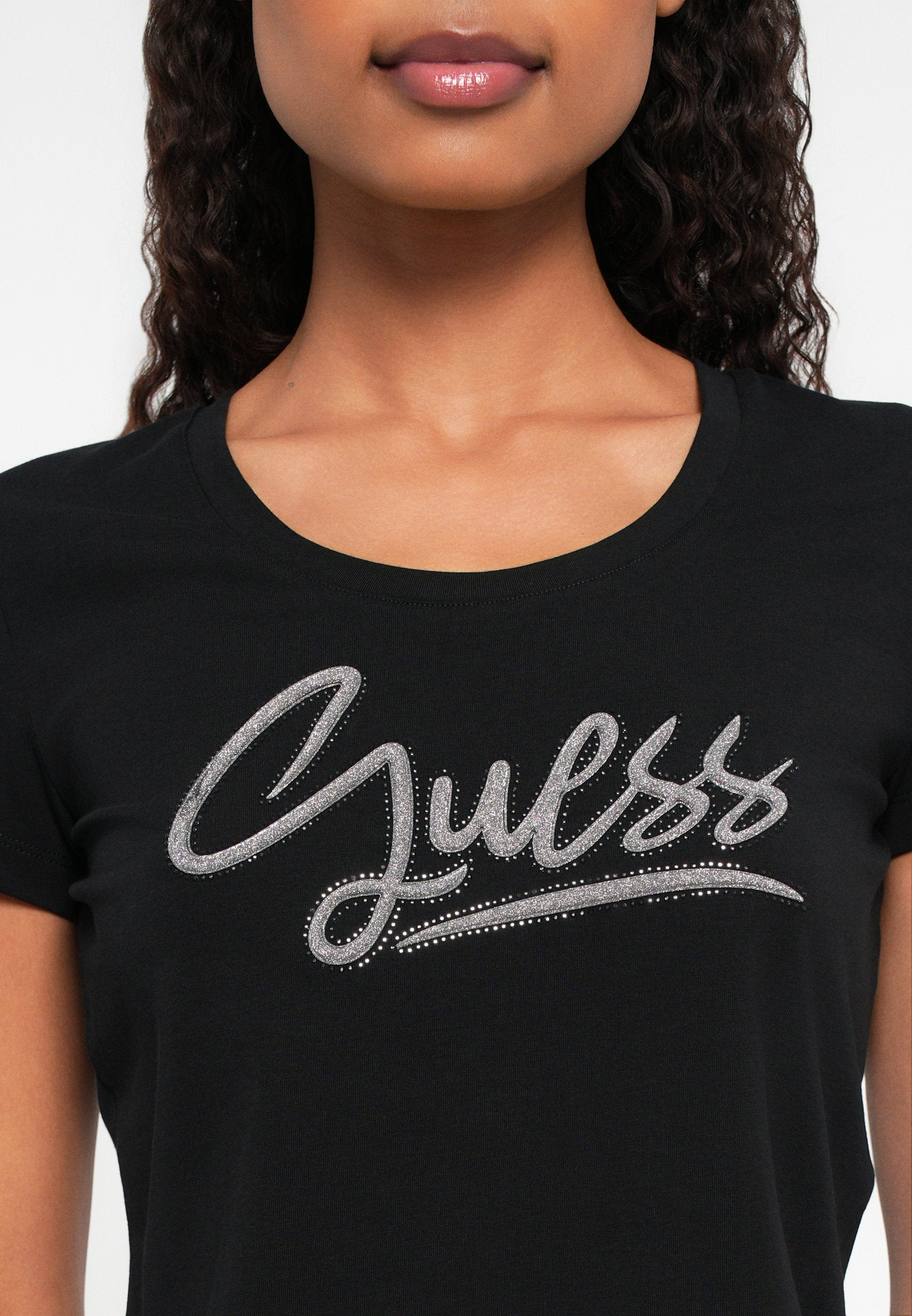 SCRIPT TEE - Print T-shirt - jet black