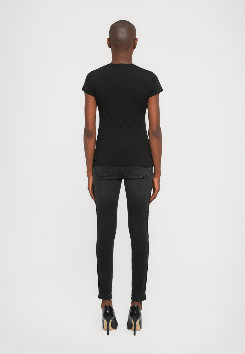 Print T-shirt - black/gold-coloured