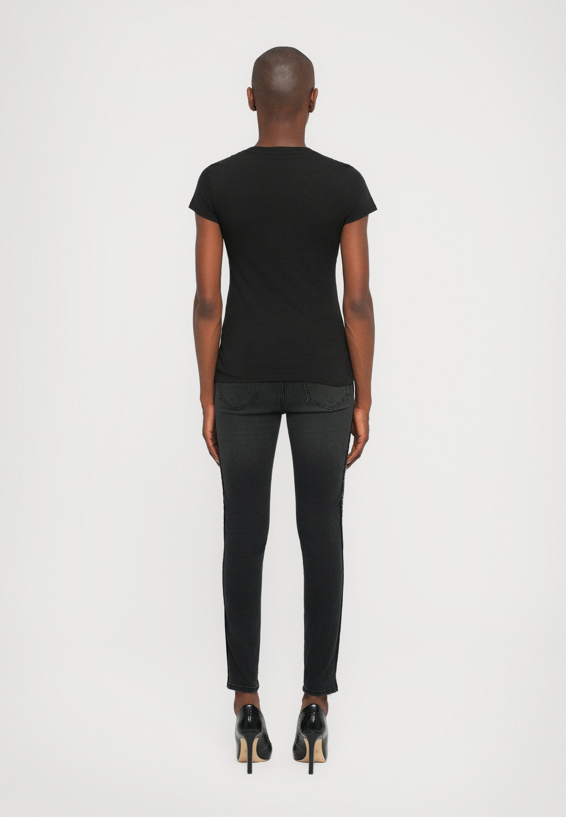 Print T-shirt - black/gold-coloured