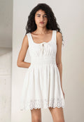 TIE SMOCKED MINI DRESS - Day dress - new off white