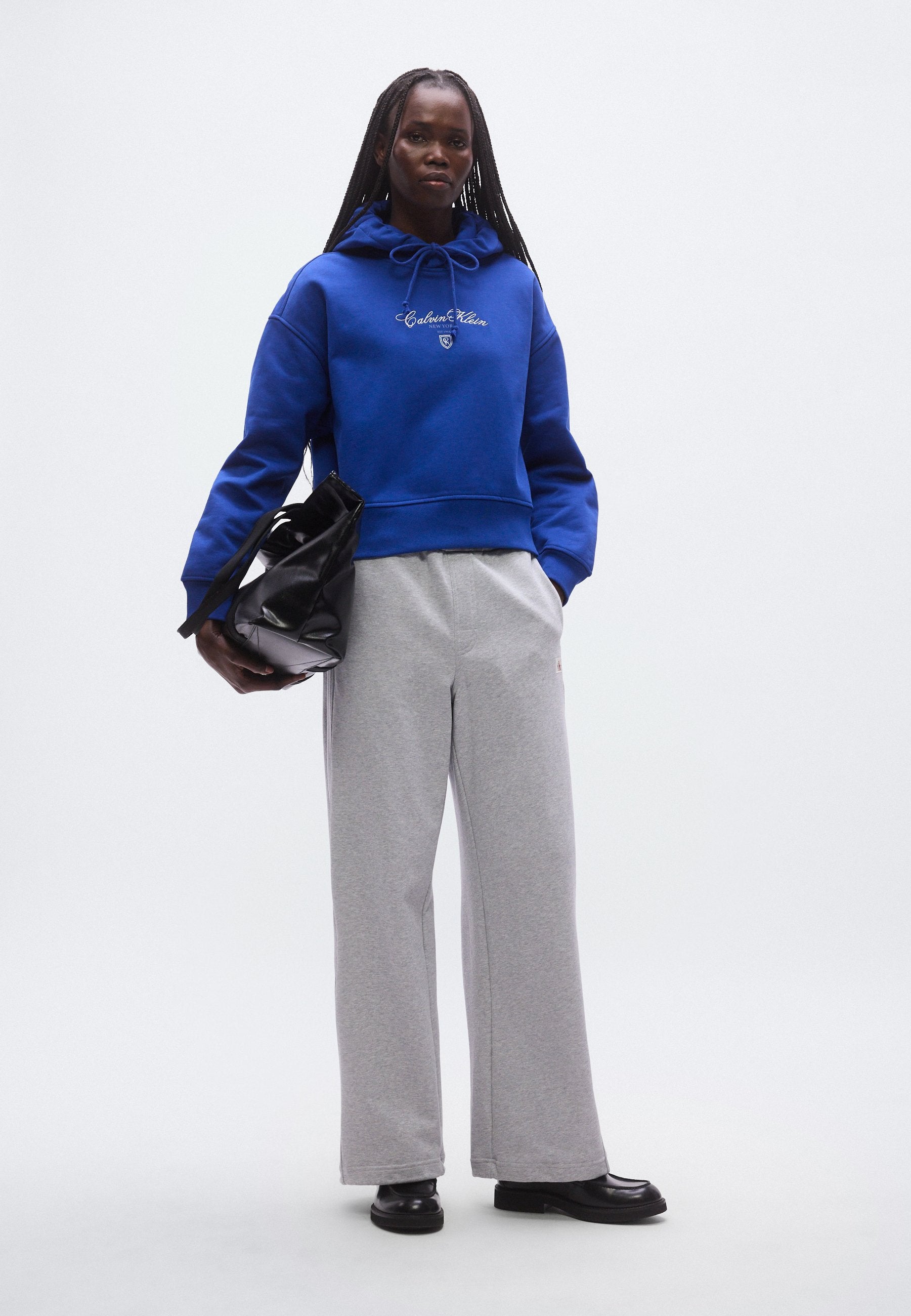 CROP GRAPHIC HOODIE - Hoodie - admiral blue