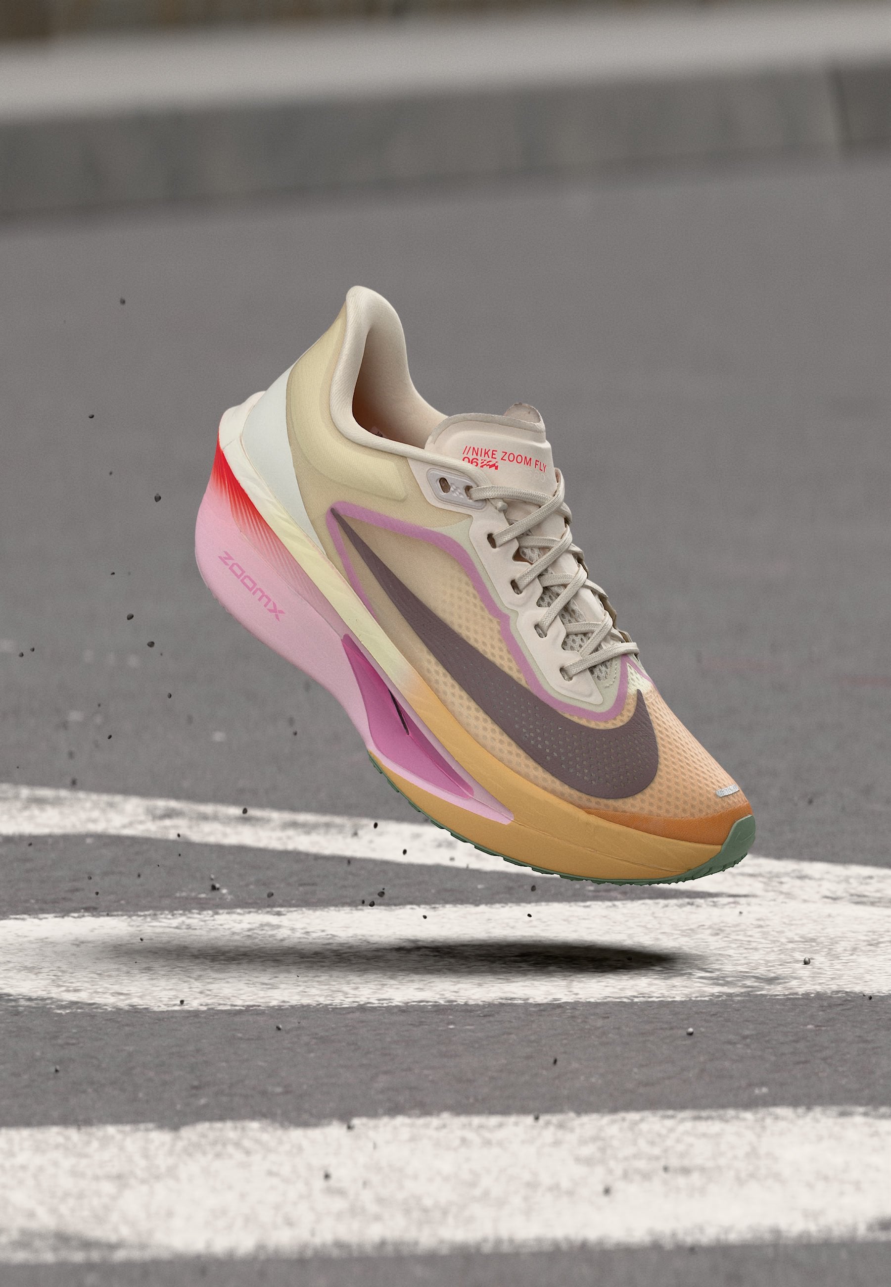 ZOOM FLY 6 - أحذية جري على الطرق - شراع/تاتو/ماجنتا فاتح/وردي لؤلؤي/قرمزي ساطع/طباشيري برتقالي