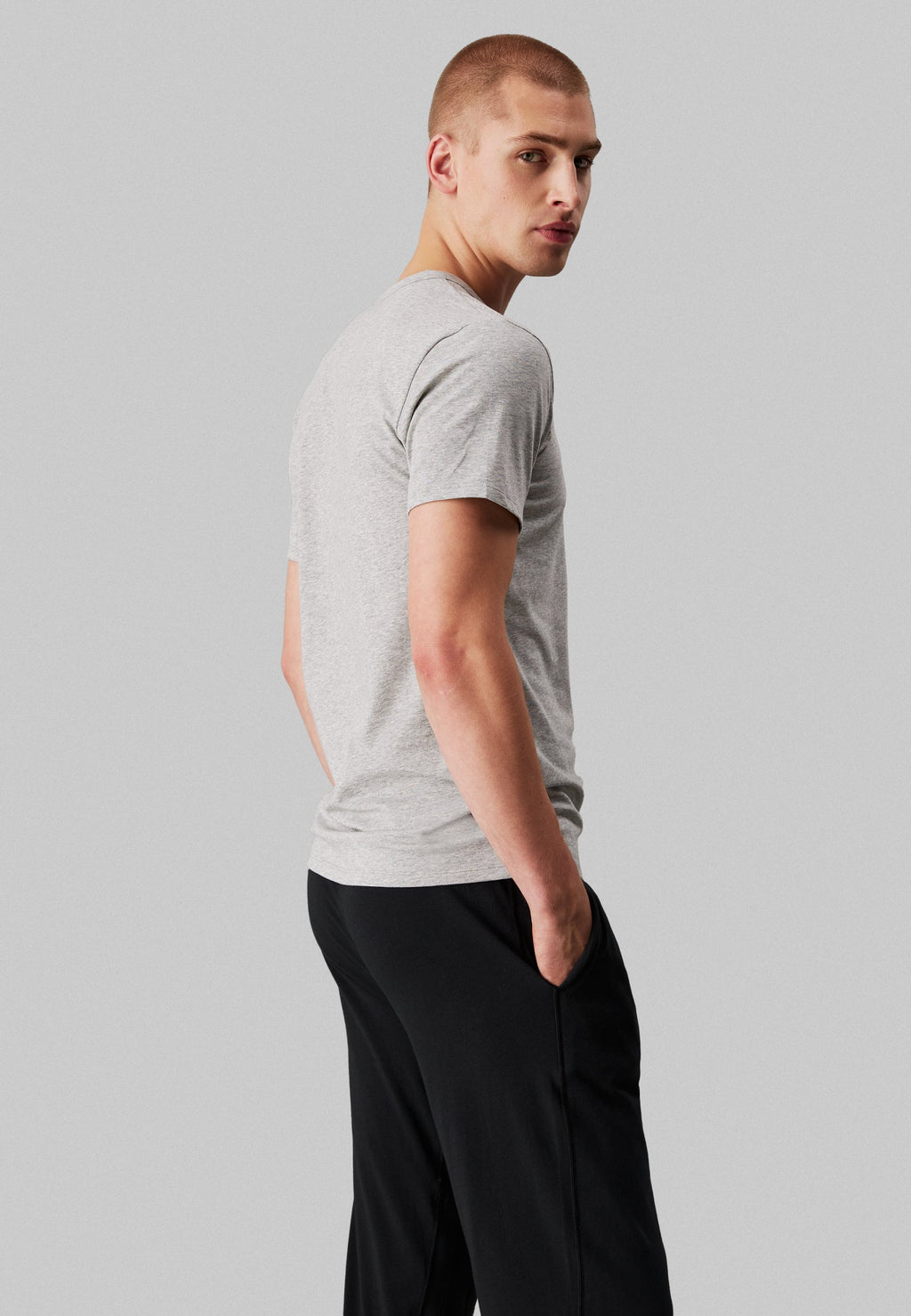 3 PACK T-SHIRTS COTTON MICRO STRETCH TEES - Undershirt - black/white/grey heather