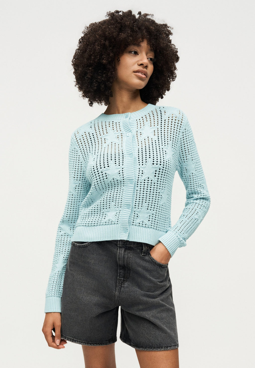DOLLY STAR CARDIGAN - Cardigan - dawn mist