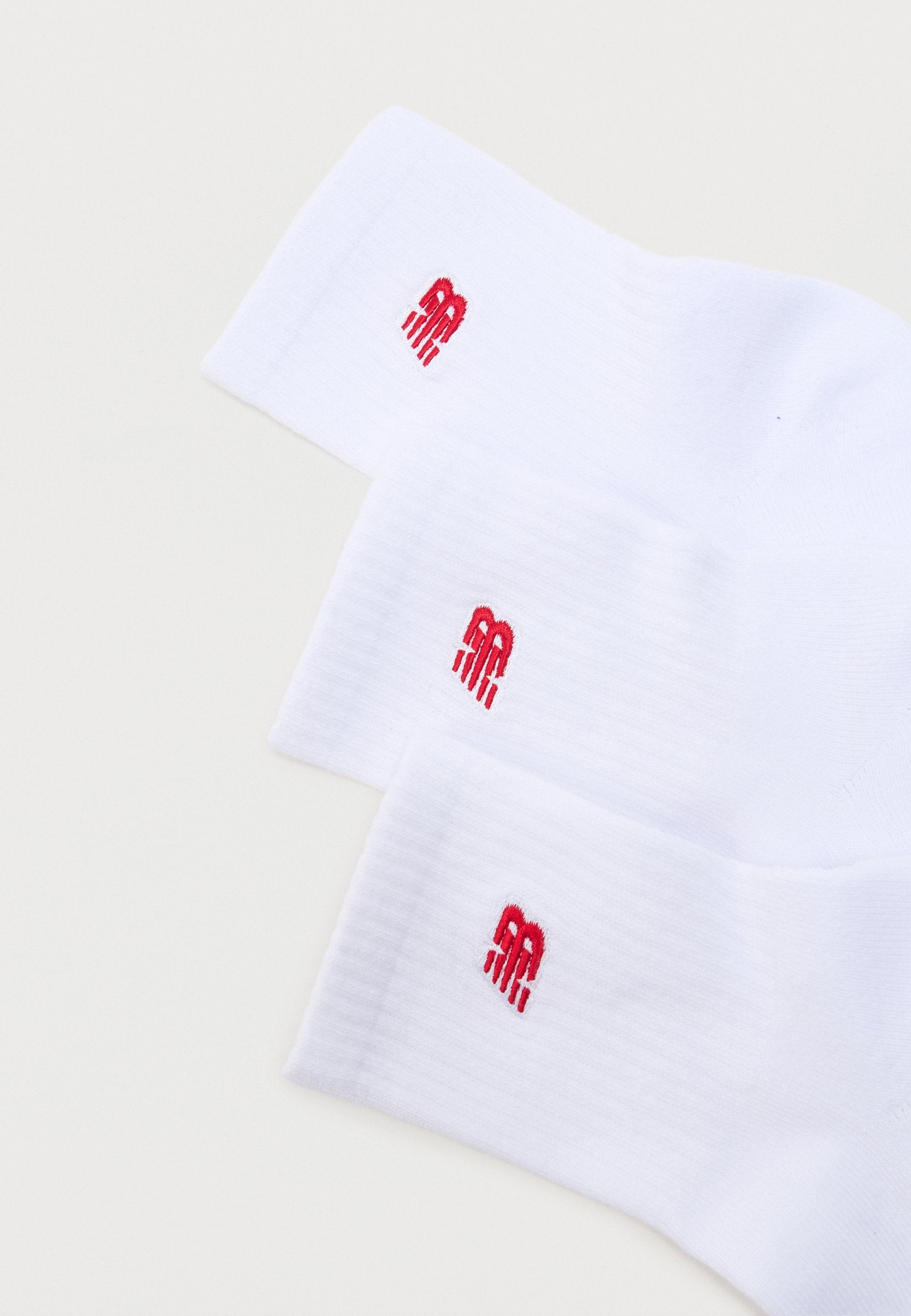 جوارب PATCH LOGO ANKLE UNISEX - أبيض - عبوة 3