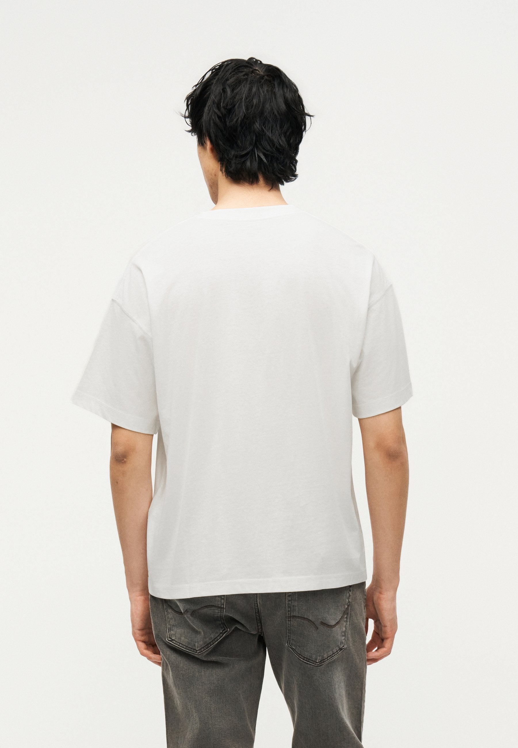 JORMENTON TYPO FRONT TEE CREW NECK - Print T-shirt - snow white