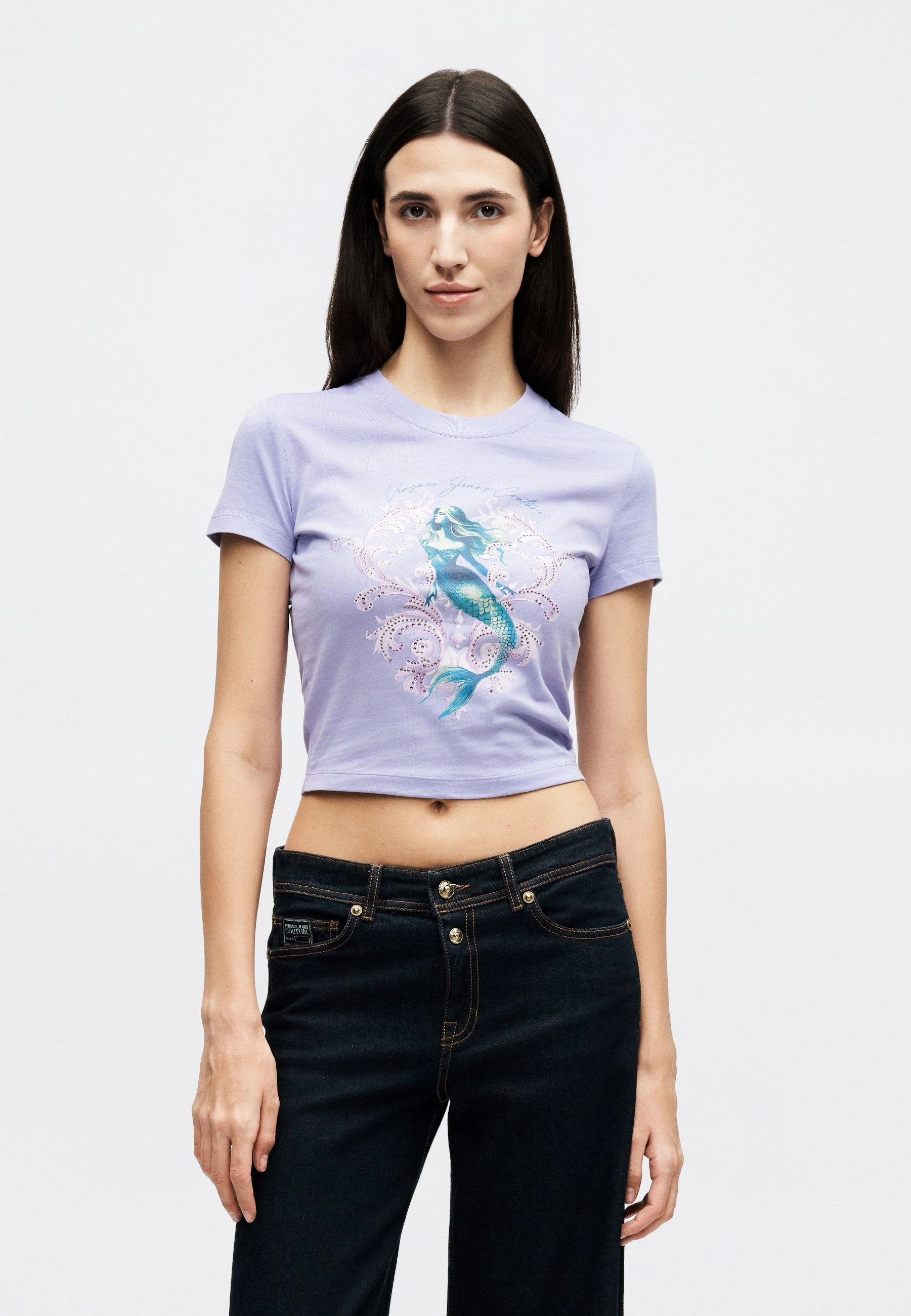 CROP MERMAID - Print T-shirt - lilac