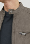 EROCKY BIKER REGULAR FIT - Faux leather jacket - dark brown