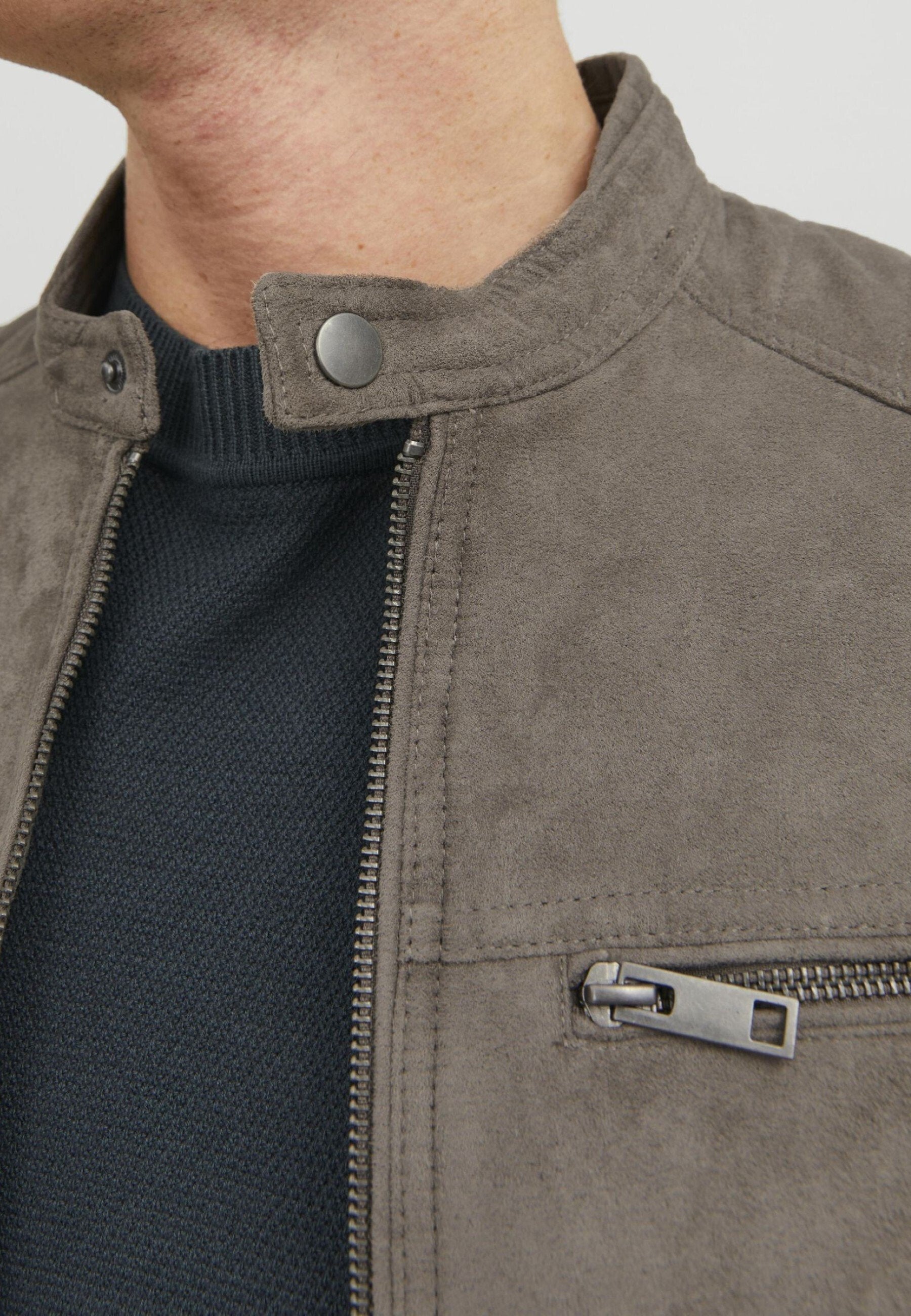 EROCKY BIKER REGULAR FIT - Faux leather jacket - dark brown