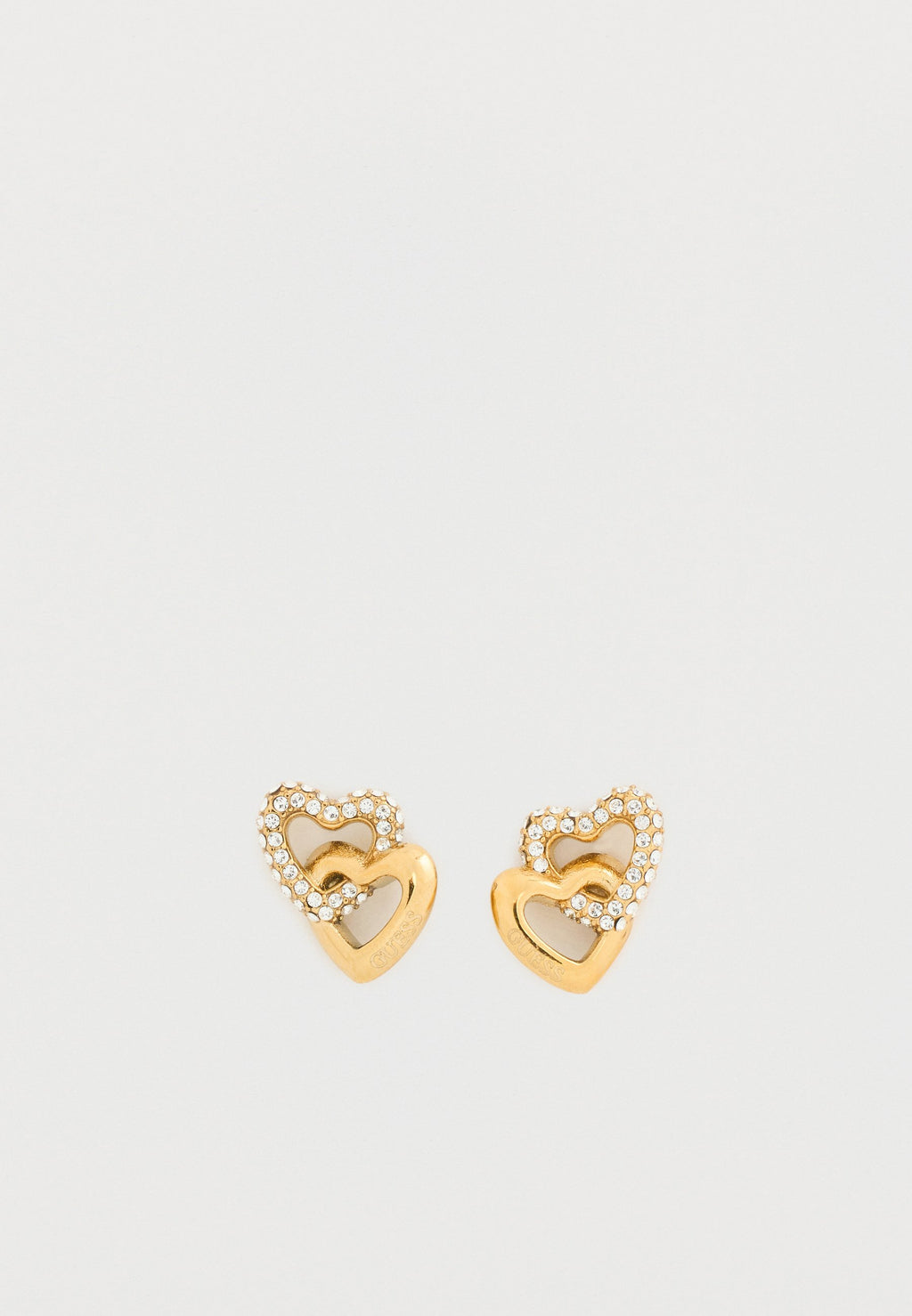 HEART LINKS STUDS - Earrings - yellow gold-coloured