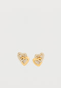 HEART LINKS STUDS - Earrings - yellow gold-coloured