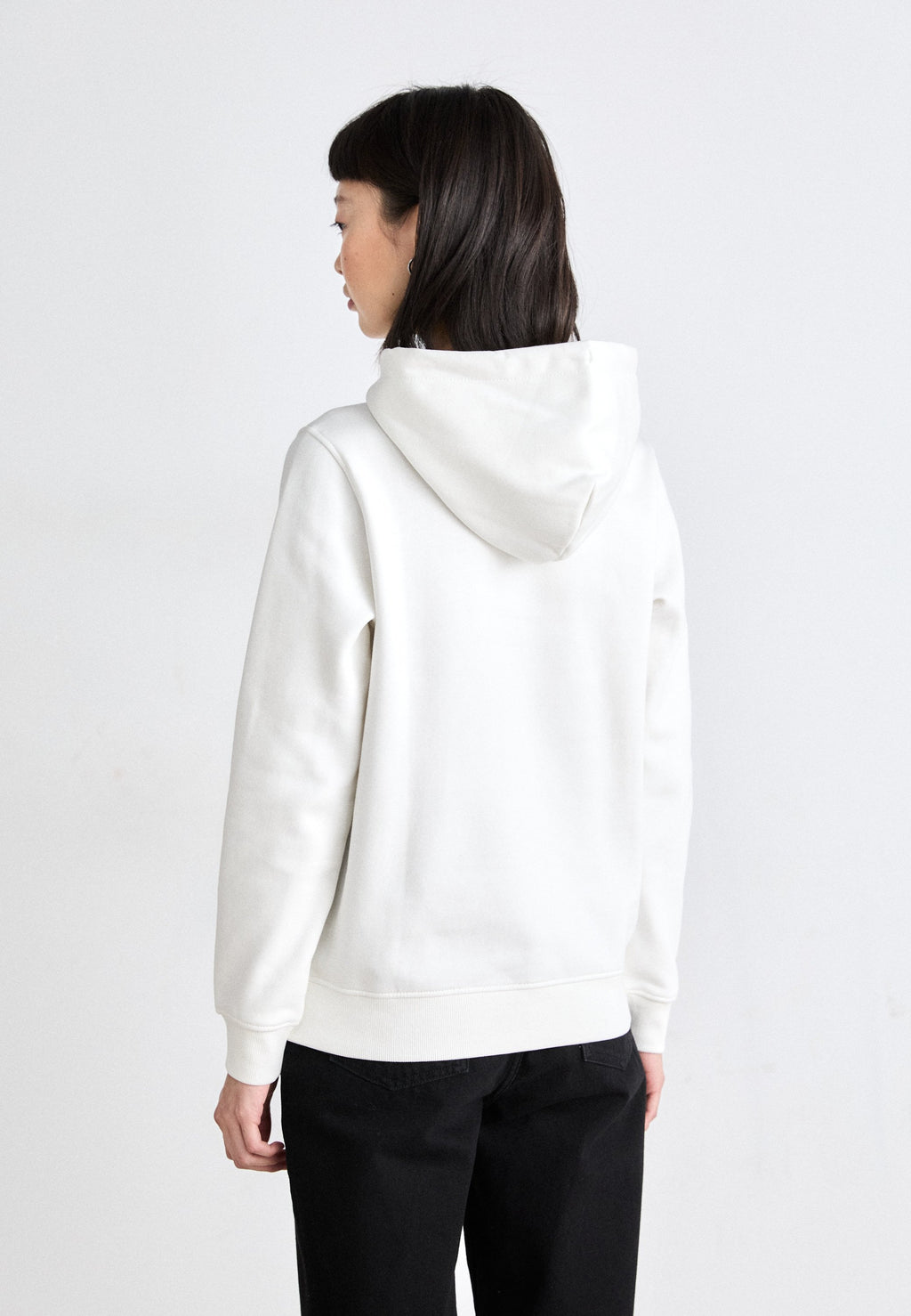LINEAR LOGO FLEECE DRAWSTRING HOODY - Hoodie - ecru