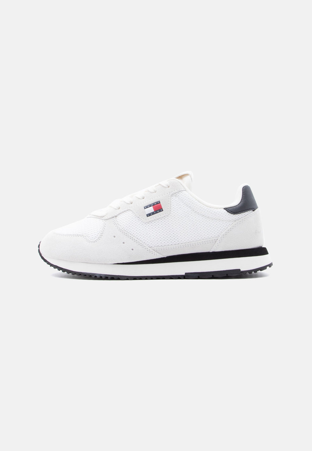 LOGO SUEDE CONTRAST HEEL TRAINERS - Trainers - ecru/black