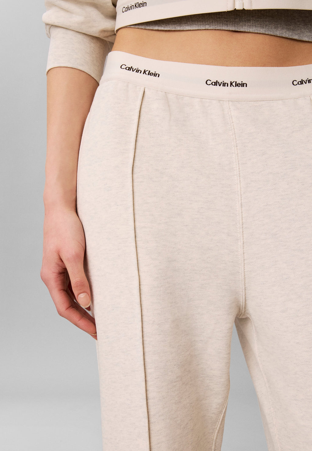 LOGO WAISTBAND TRACK PANT - Tracksuit bottoms - vanilla heather