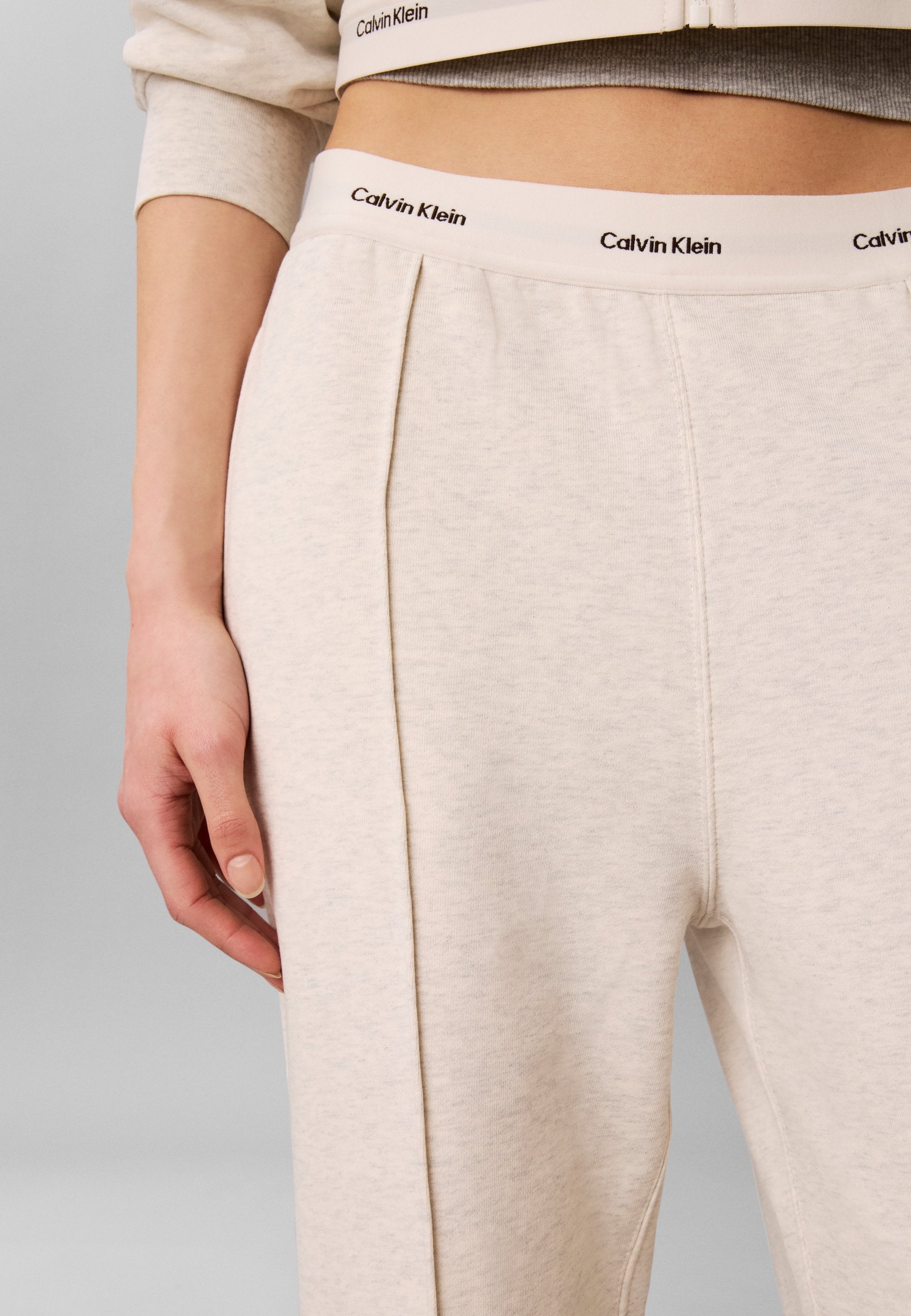 LOGO WAISTBAND TRACK PANT - Tracksuit bottoms - vanilla heather