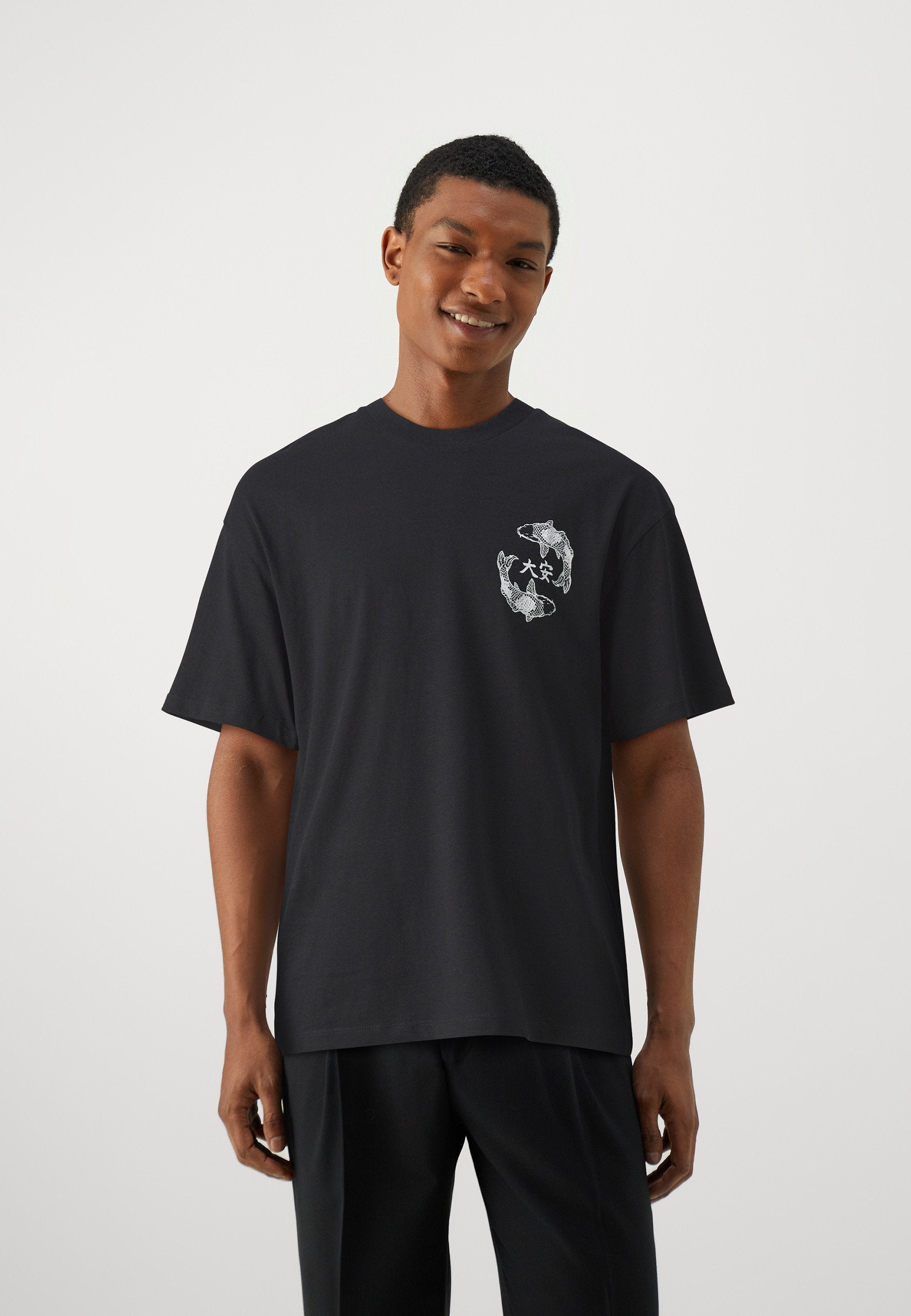 JJTUNE TEE CREW NECK - Print T-shirt - black