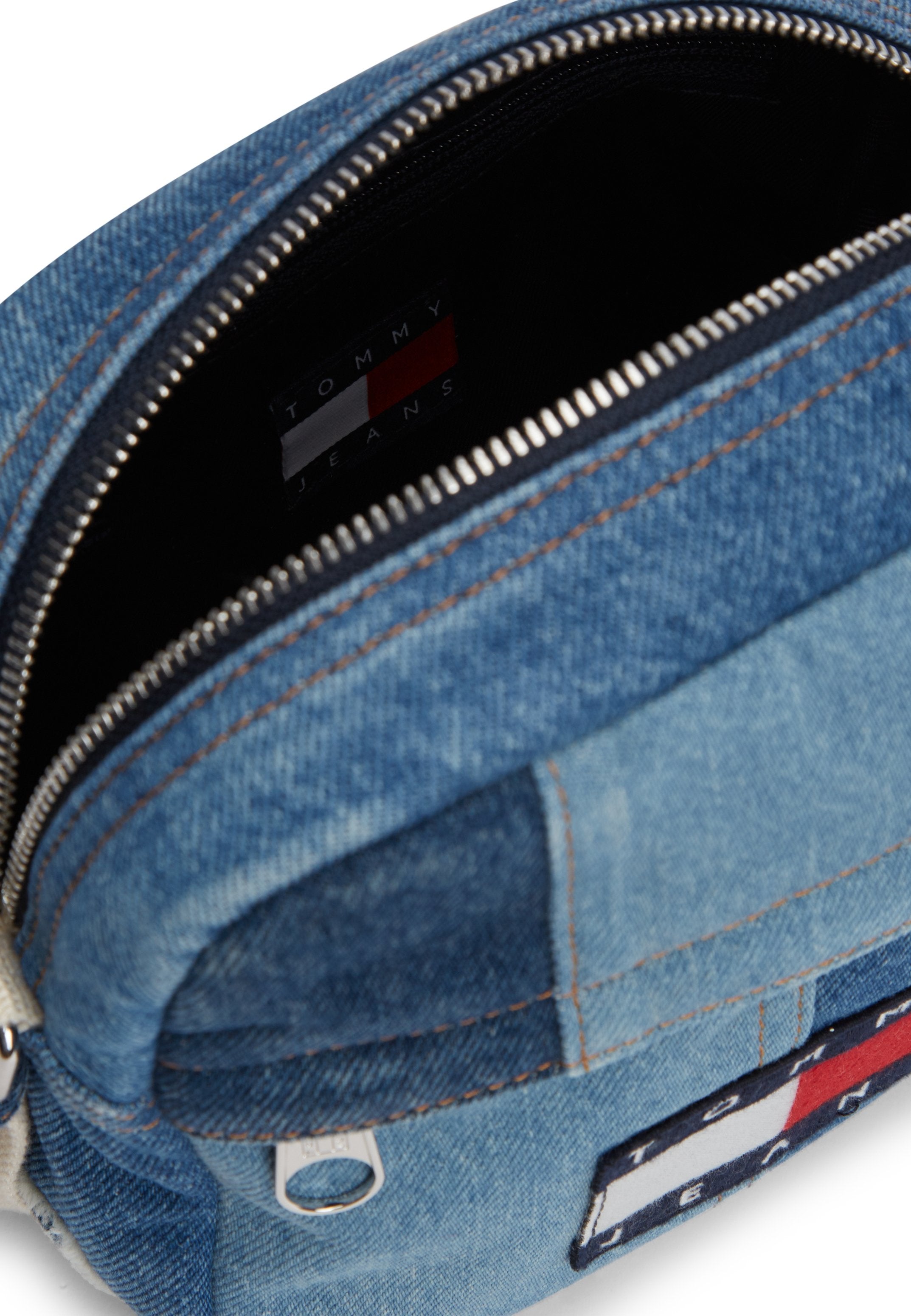 SAC REPORTER EN JEAN MATELASSÉ AVEC LOGO - Sac bandoulière - jean bleu