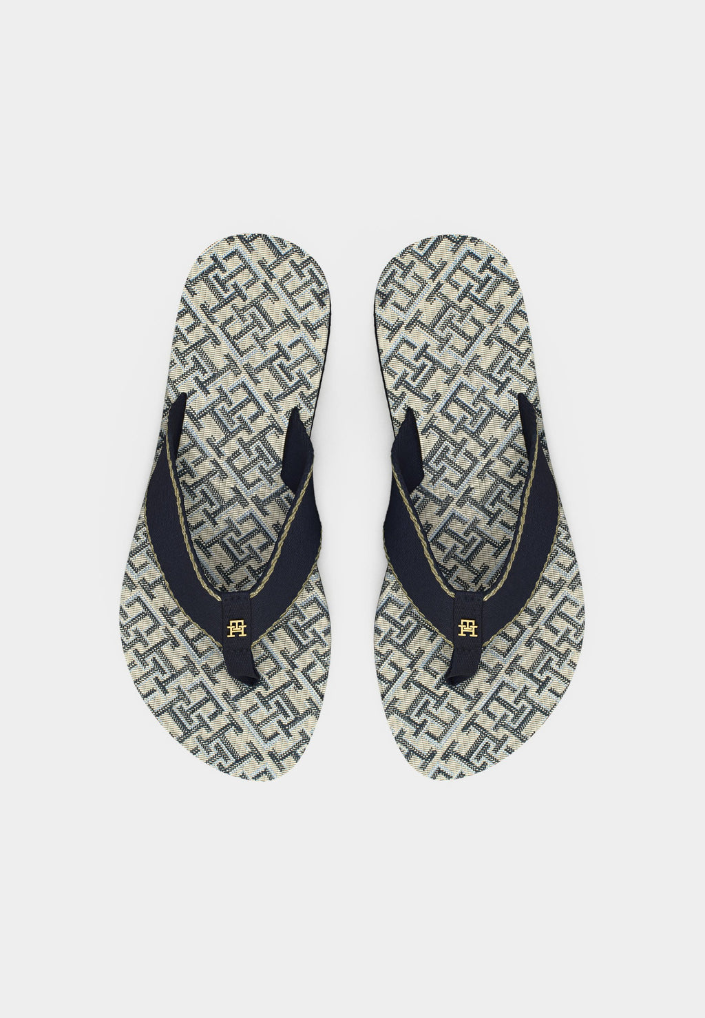 MONOGRAM MID WEDGE - T-bar sandals - space blue