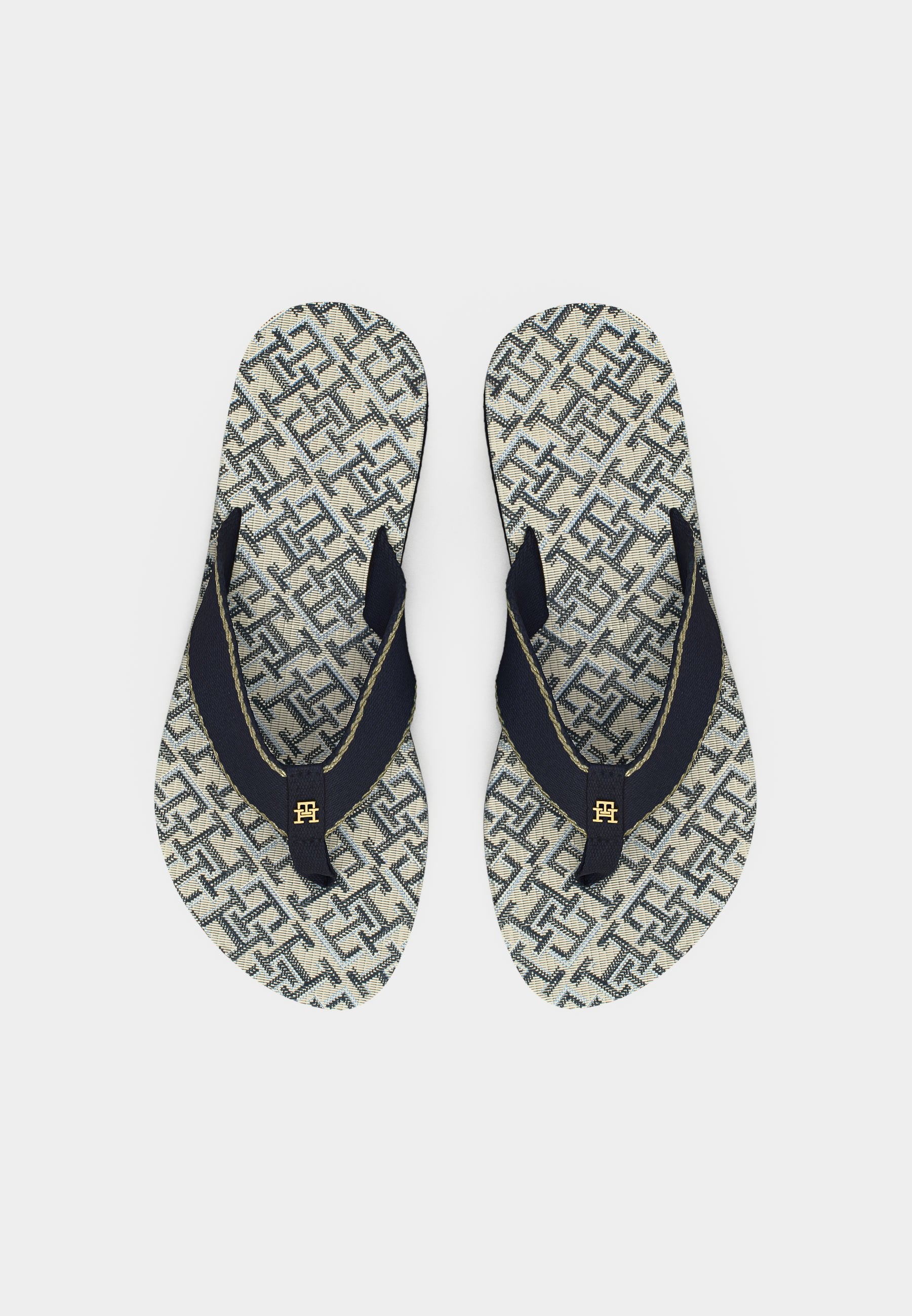 MONOGRAM MID WEDGE - T-bar sandals - space blue