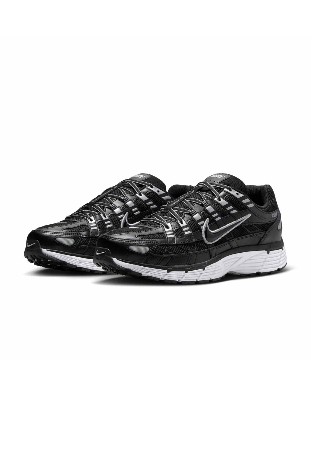P 6000 UNISEX - Trainers - black white mtlc silver