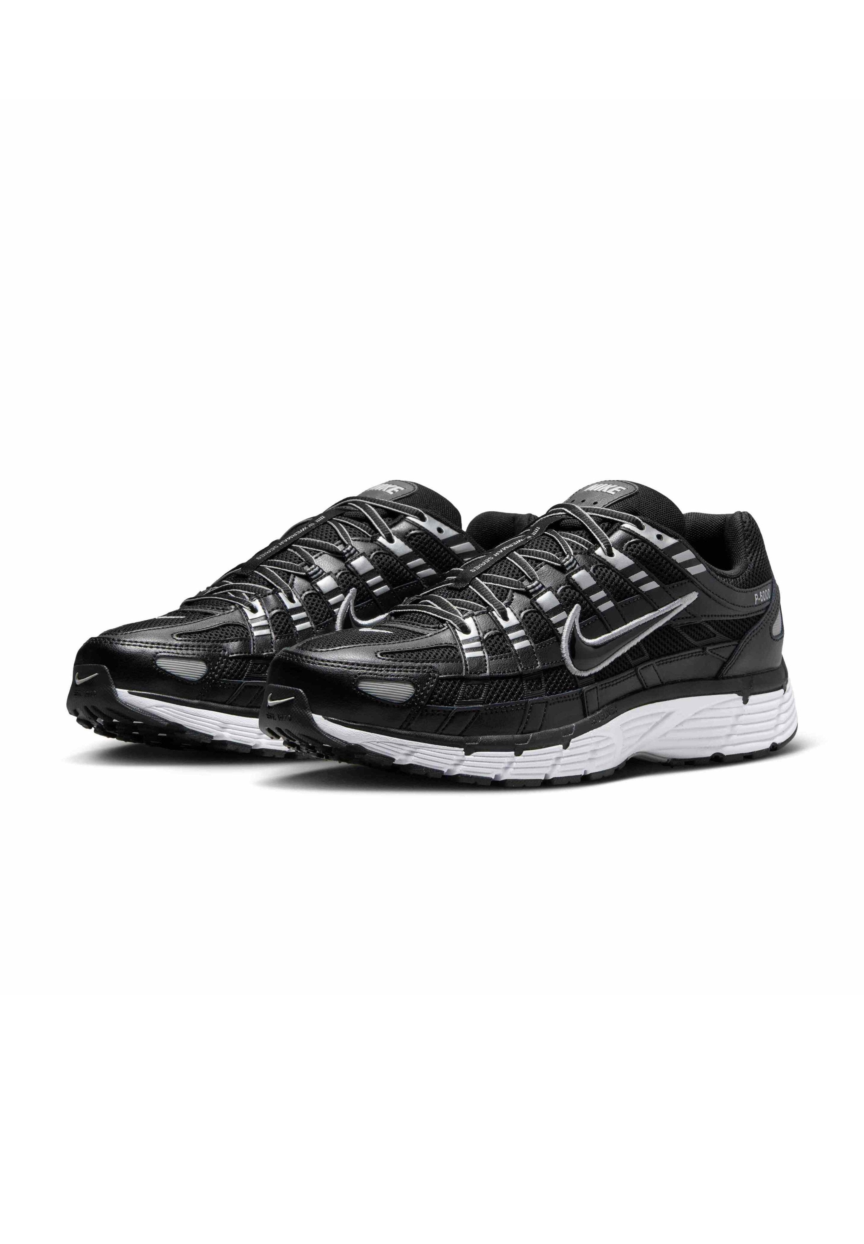 P 6000 UNISEX - Trainers - black white mtlc silver