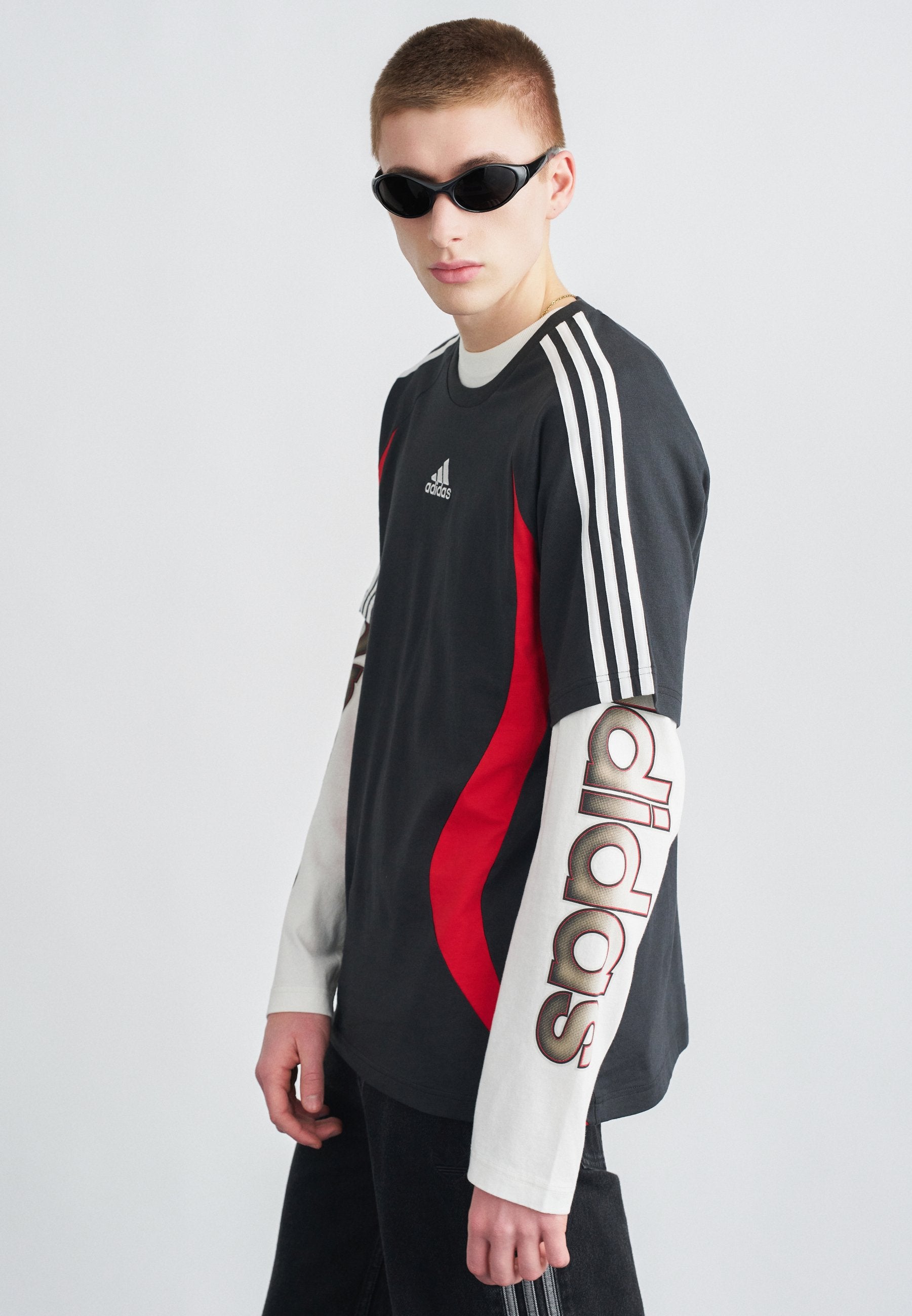 TEAMGEIST TEE - Print T-shirt - black/better scarlet