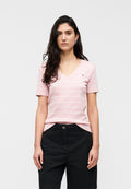 SLIM CODY COL V - T-shirt basique - bonita pink/écru