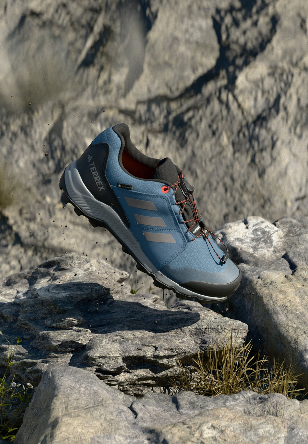 GTX UNISEX - Hiking shoes - steel/grey three/semi impact orange