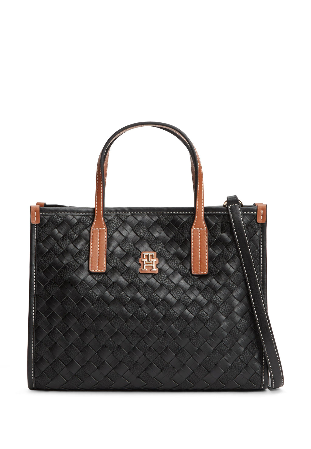 CITY WOVEN CROSSBODY TOTE BAG - Handbag - black mix